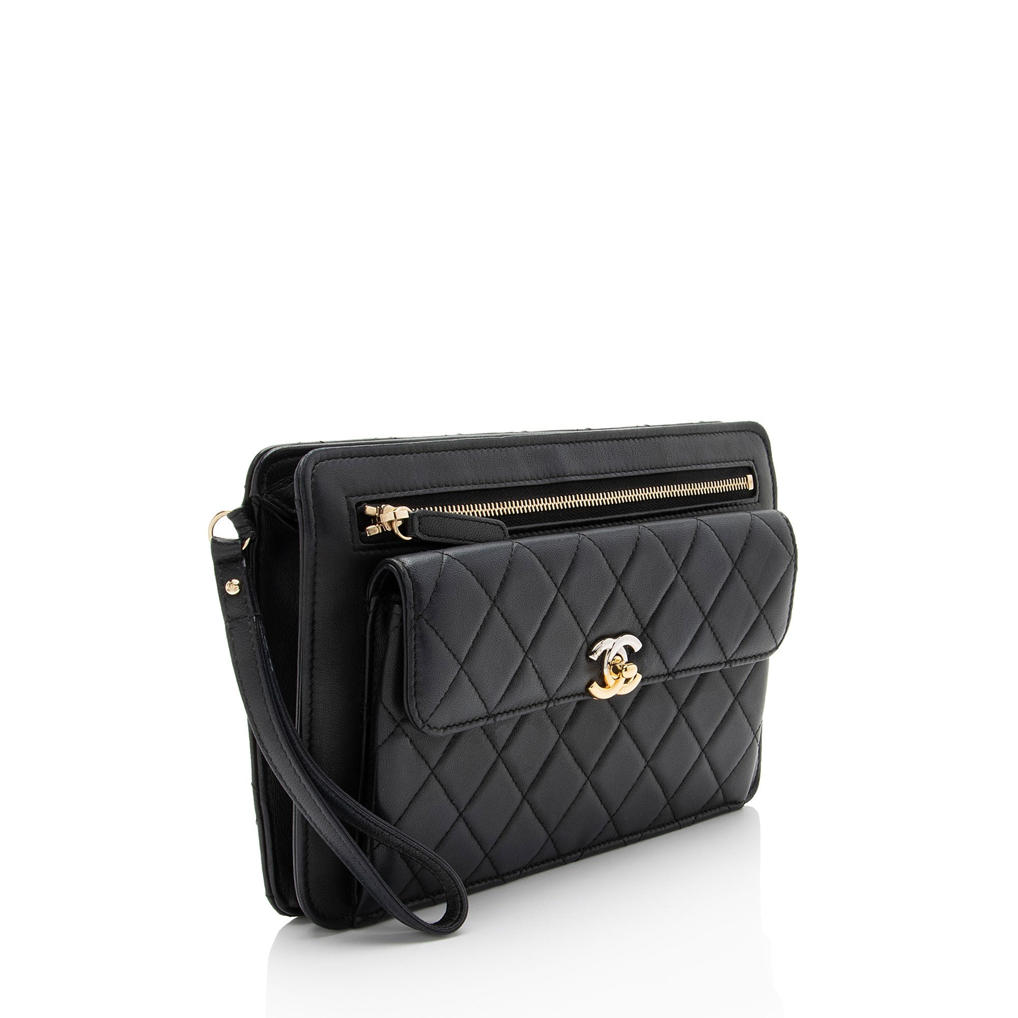Chanel Caviar Leather Classic Trendy Pouch