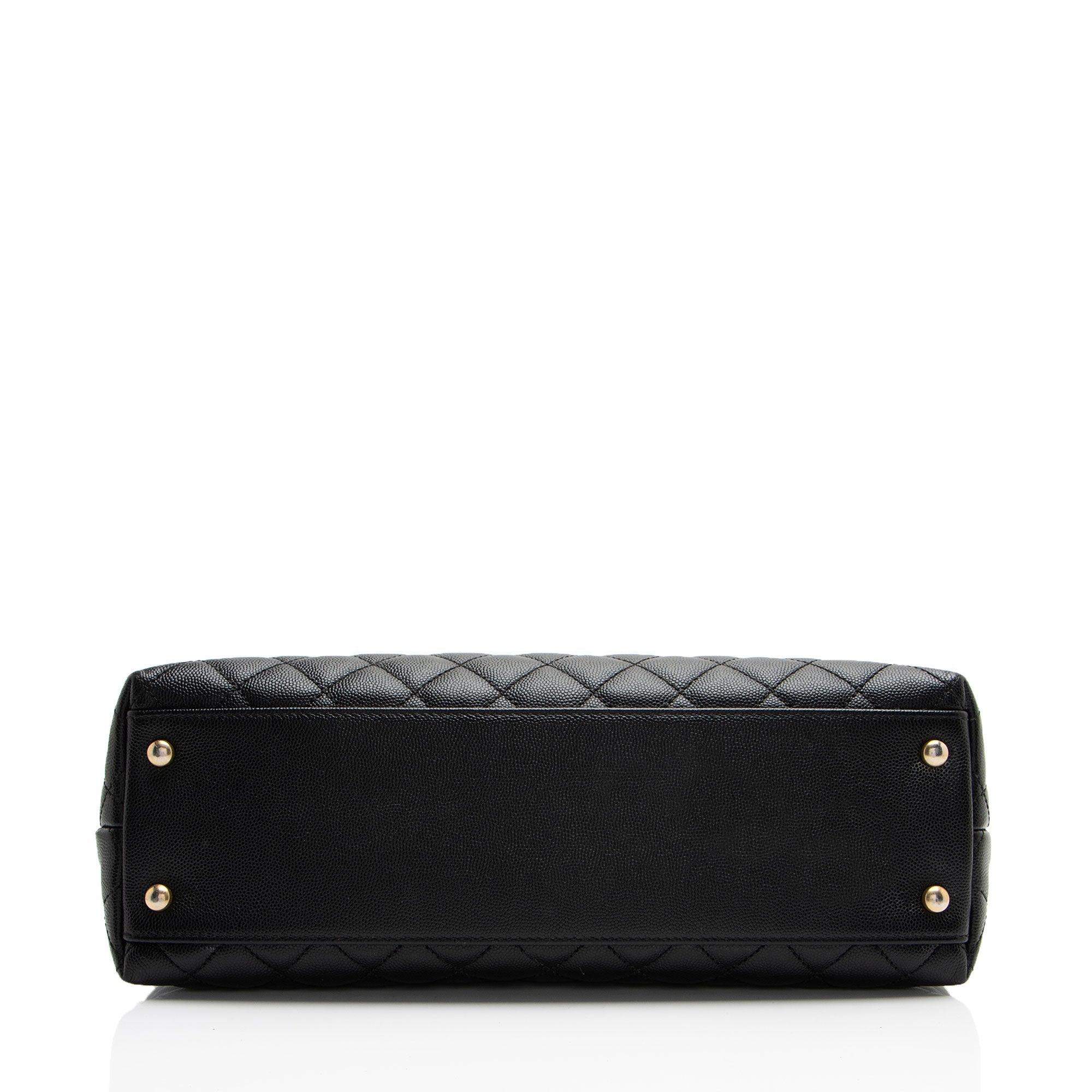 Chanel Caviar Leather Coco Top Handle Medium Flap Bag