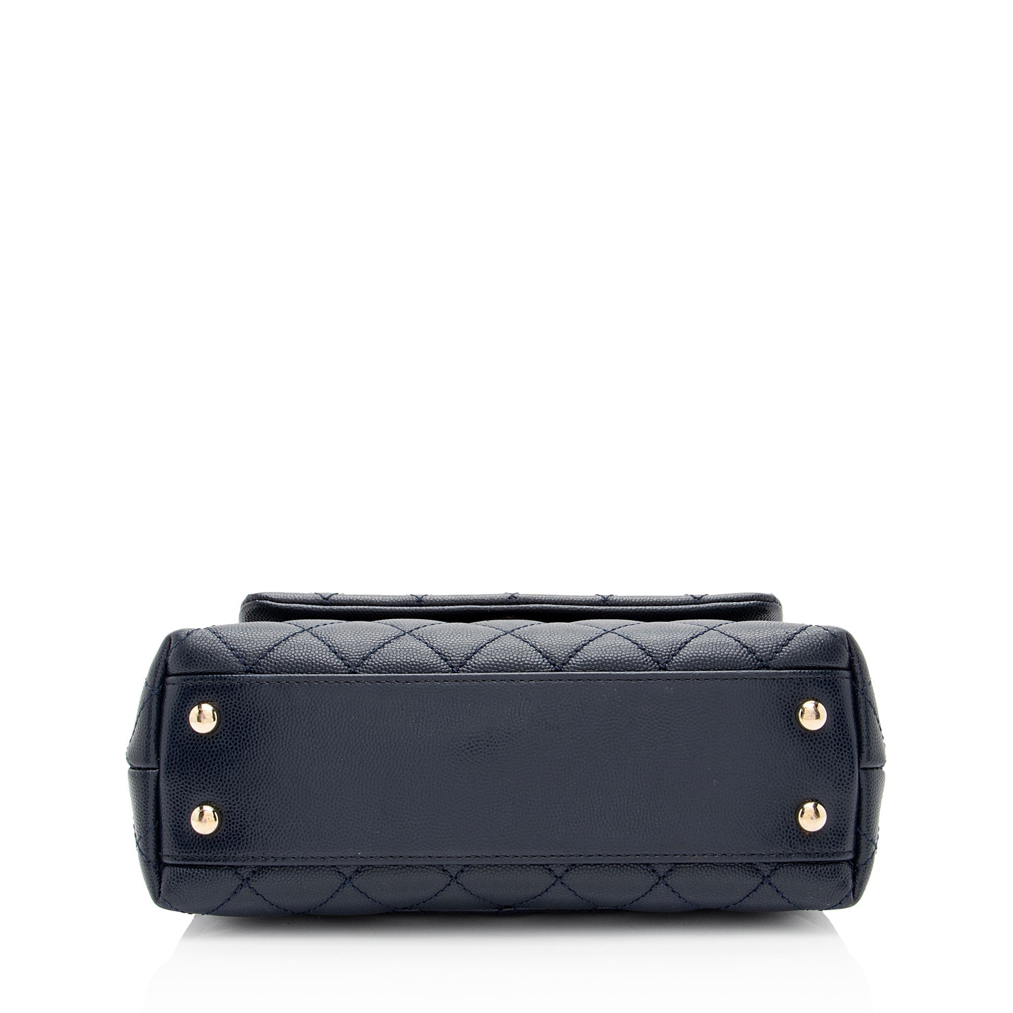Chanel Caviar Leather Coco Top Handle Mini Flap Bag