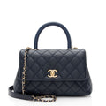 Chanel Caviar Leather Coco Top Handle Mini Flap Bag