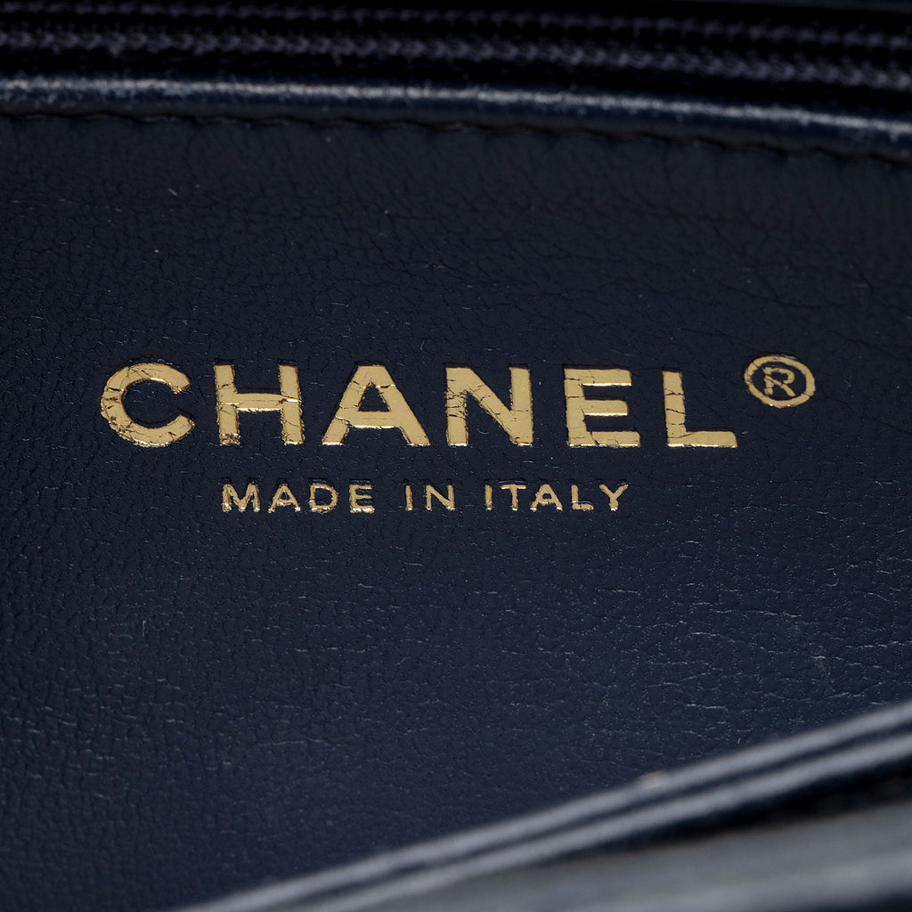 Chanel Caviar Leather Coco Top Handle Mini Flap Bag