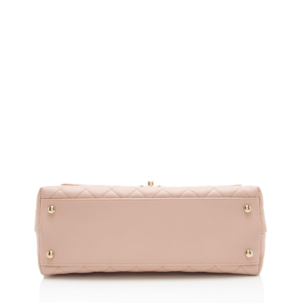 Chanel Caviar Leather Coco Top Handle Small Flap Bag