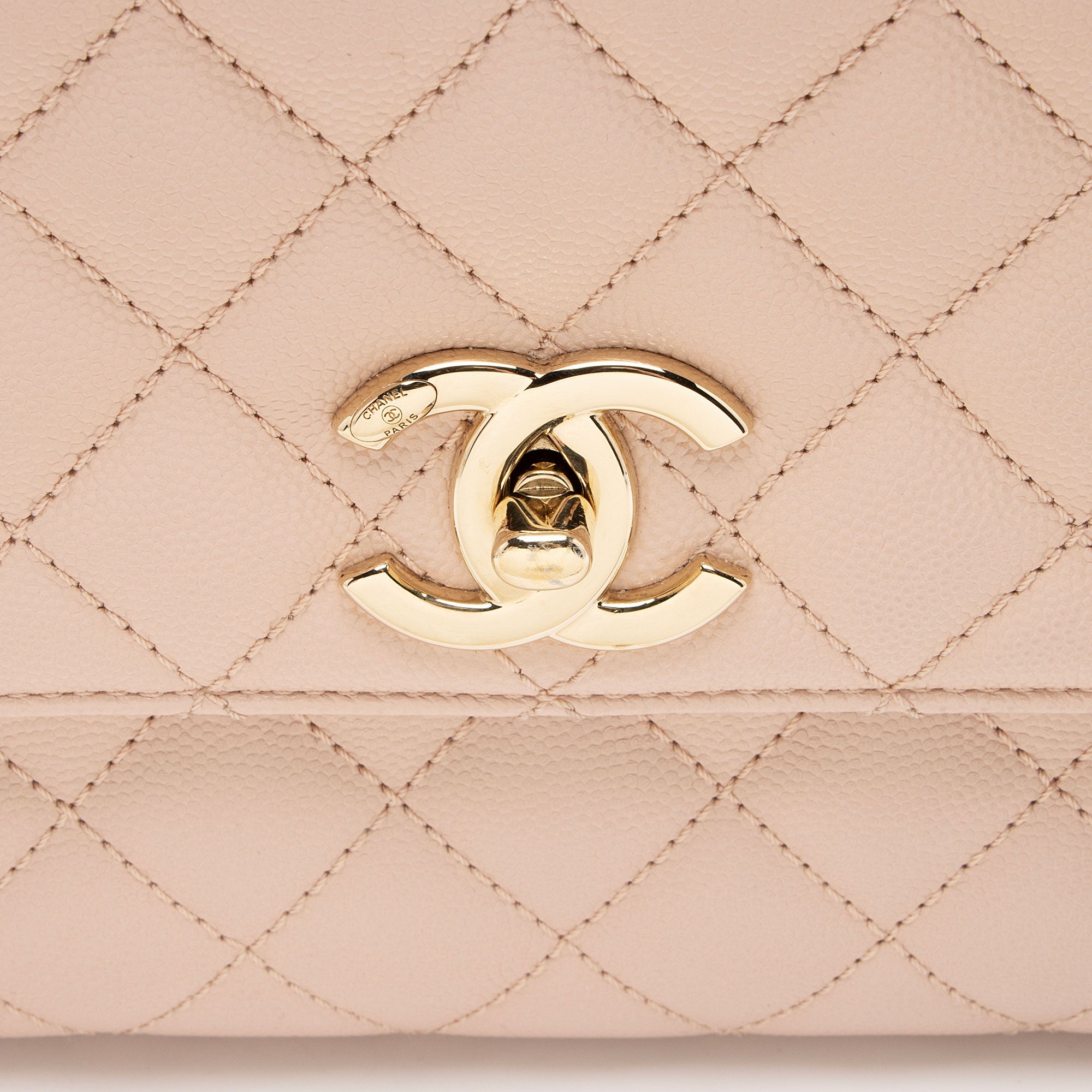 Chanel Caviar Leather Coco Top Handle Small Flap Bag
