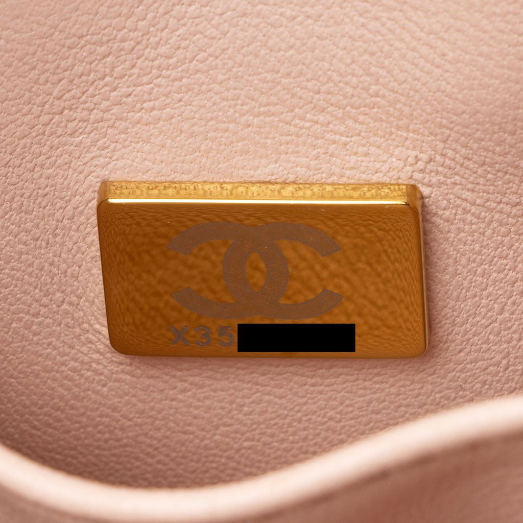 Chanel Caviar Leather Coco Top Handle Small Flap Bag