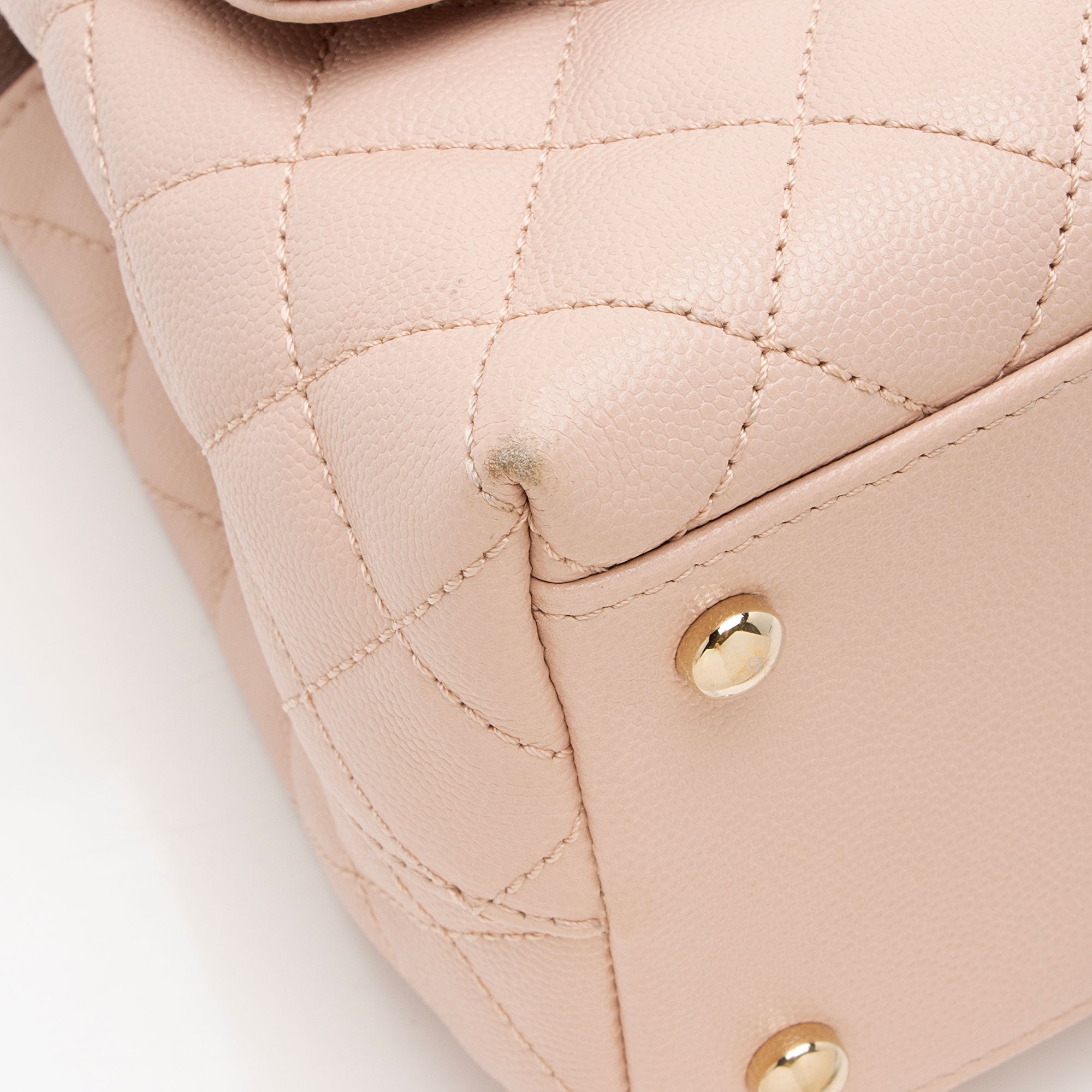 Chanel Caviar Leather Coco Top Handle Small Flap Bag