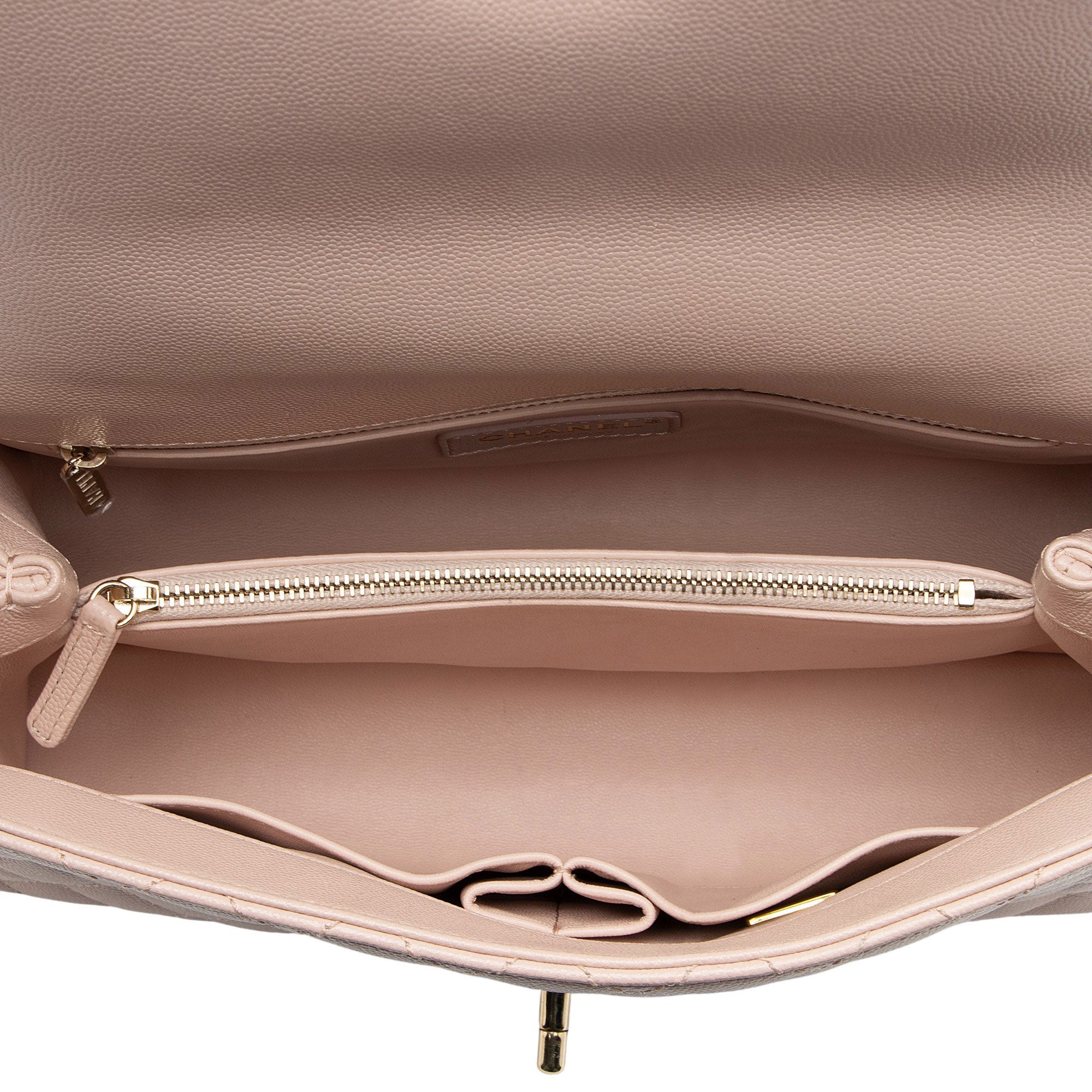 Chanel Caviar Leather Coco Top Handle Small Flap Bag