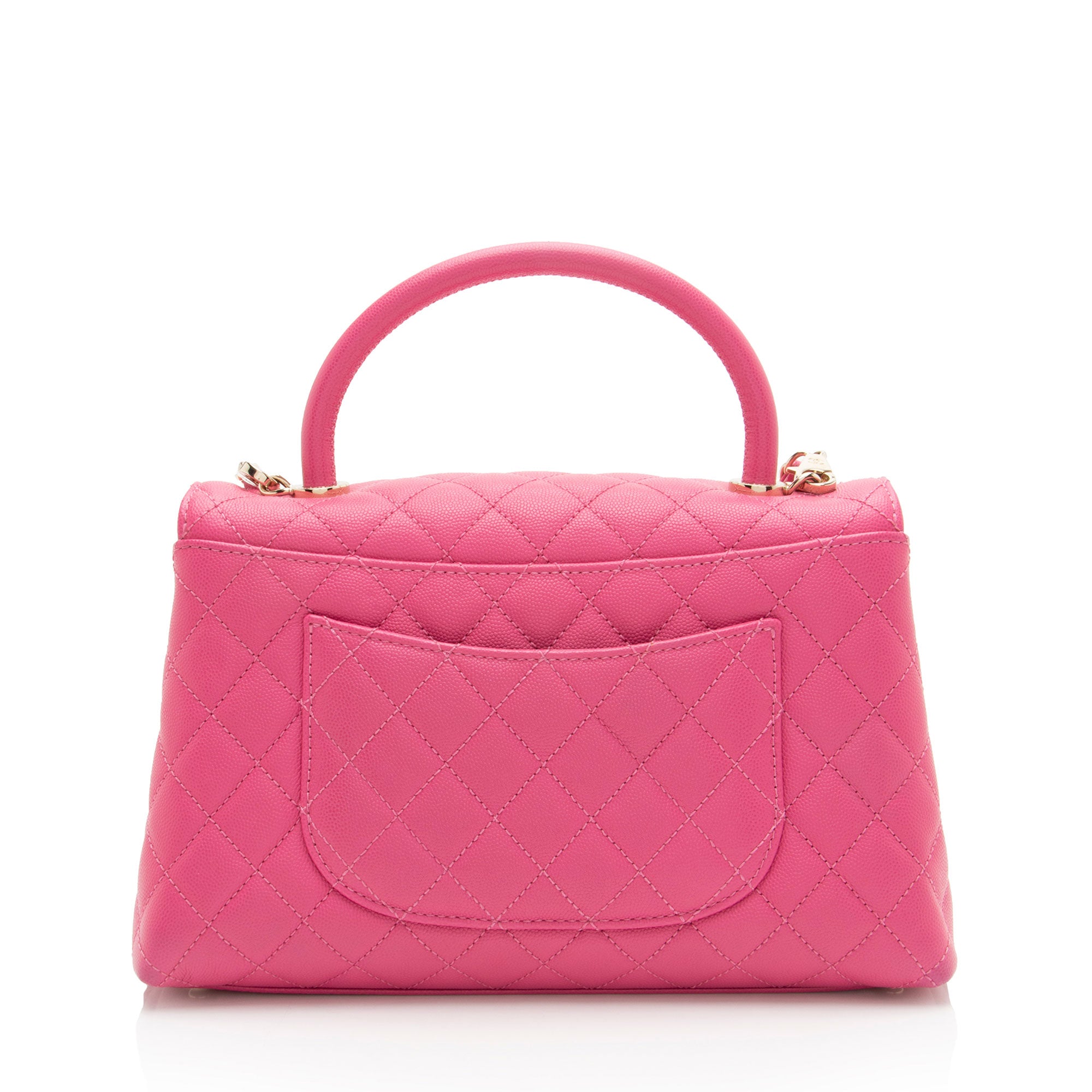 Chanel Caviar Leather Coco Top Handle Small Flap Bag