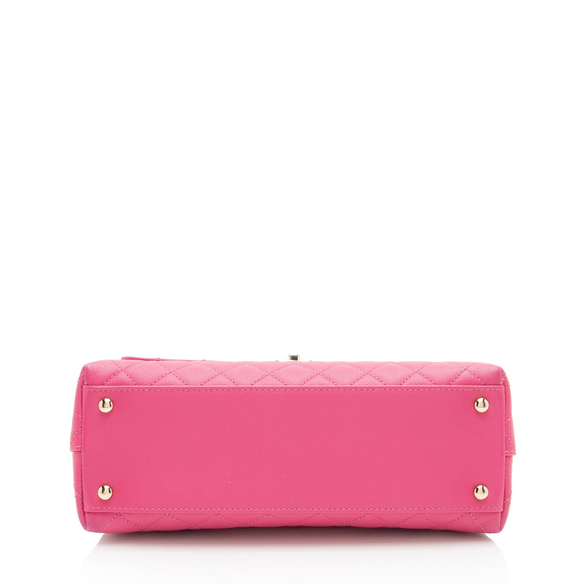 Chanel Caviar Leather Coco Top Handle Small Flap Bag