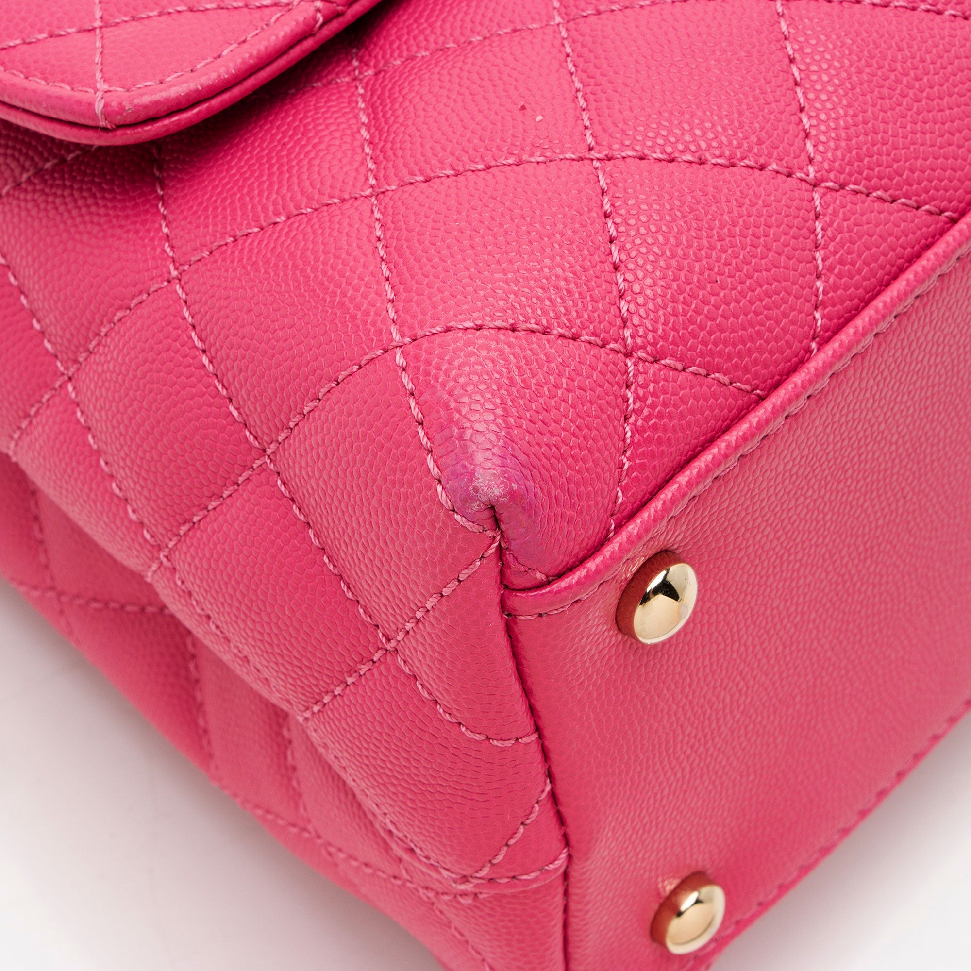 Chanel Caviar Leather Coco Top Handle Small Flap Bag