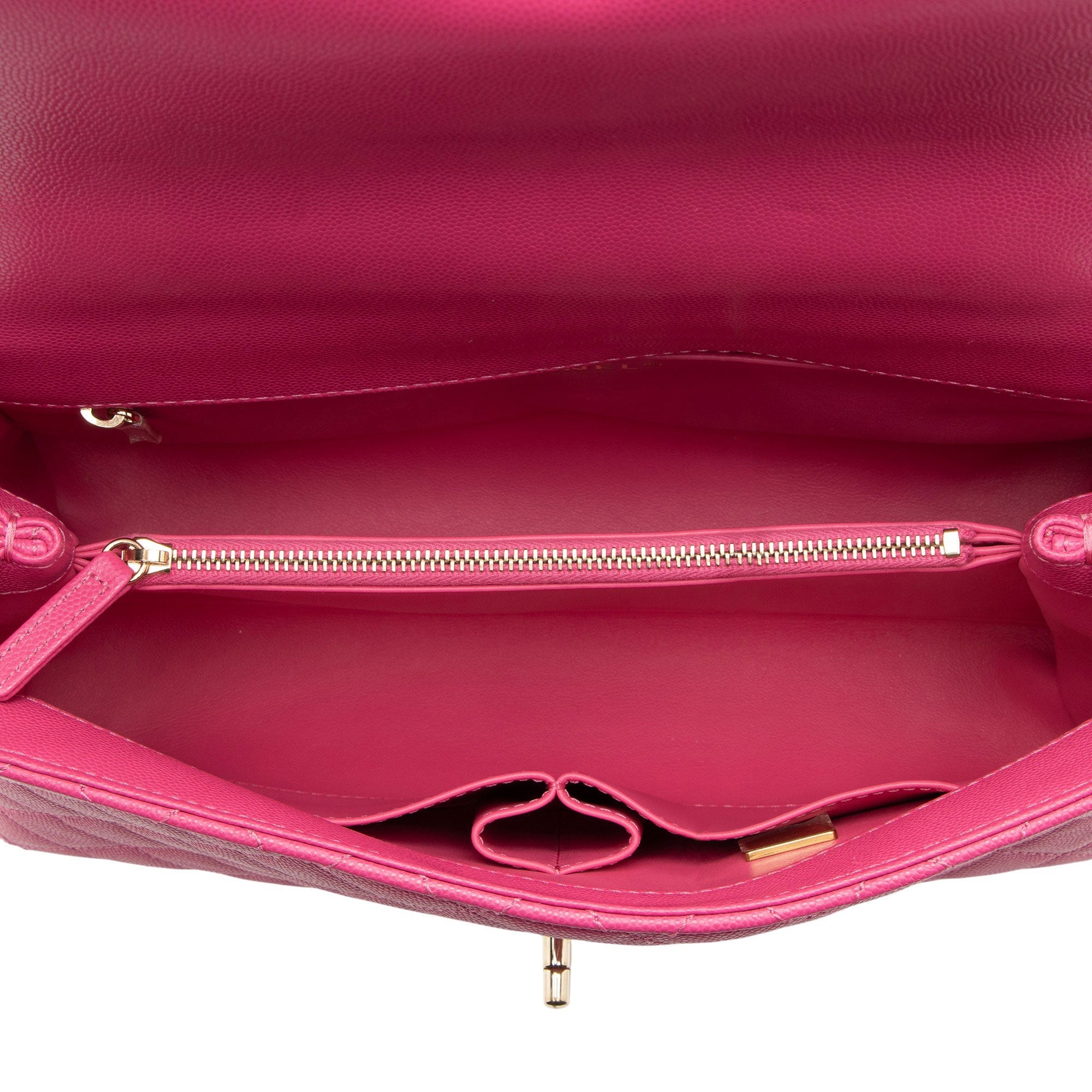 Chanel Caviar Leather Coco Top Handle Small Flap Bag