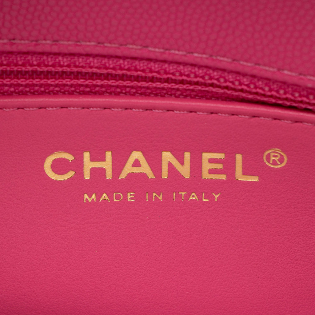 Chanel Caviar Leather Coco Top Handle Small Flap Bag