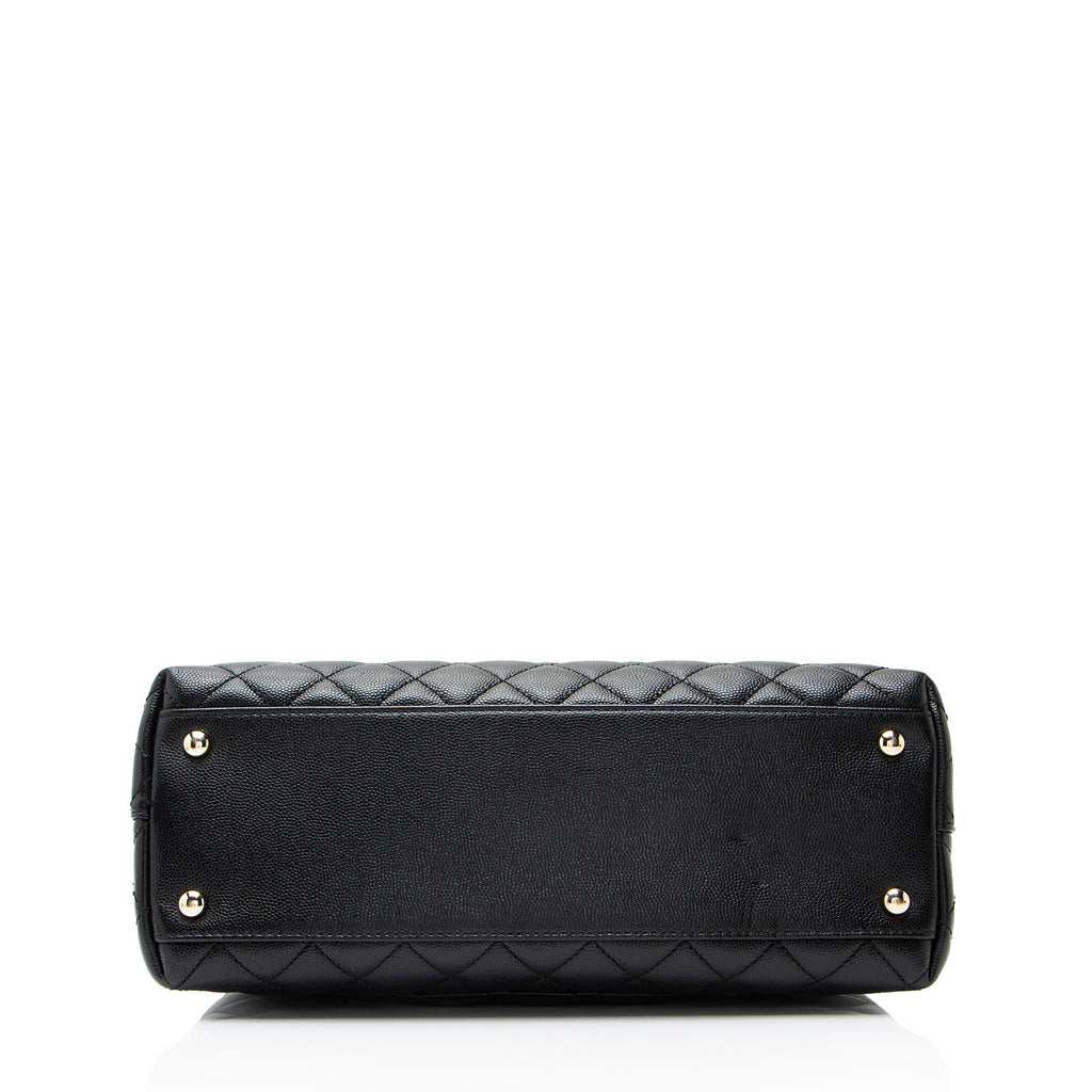 Chanel Caviar Leather Coco Top Handle Small Flap Bag