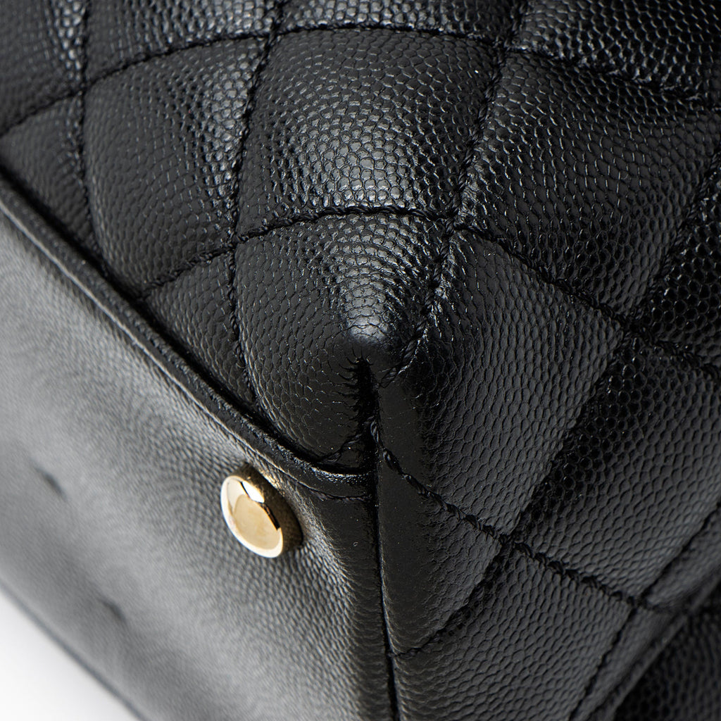 Chanel Caviar Leather Coco Top Handle Small Flap Bag