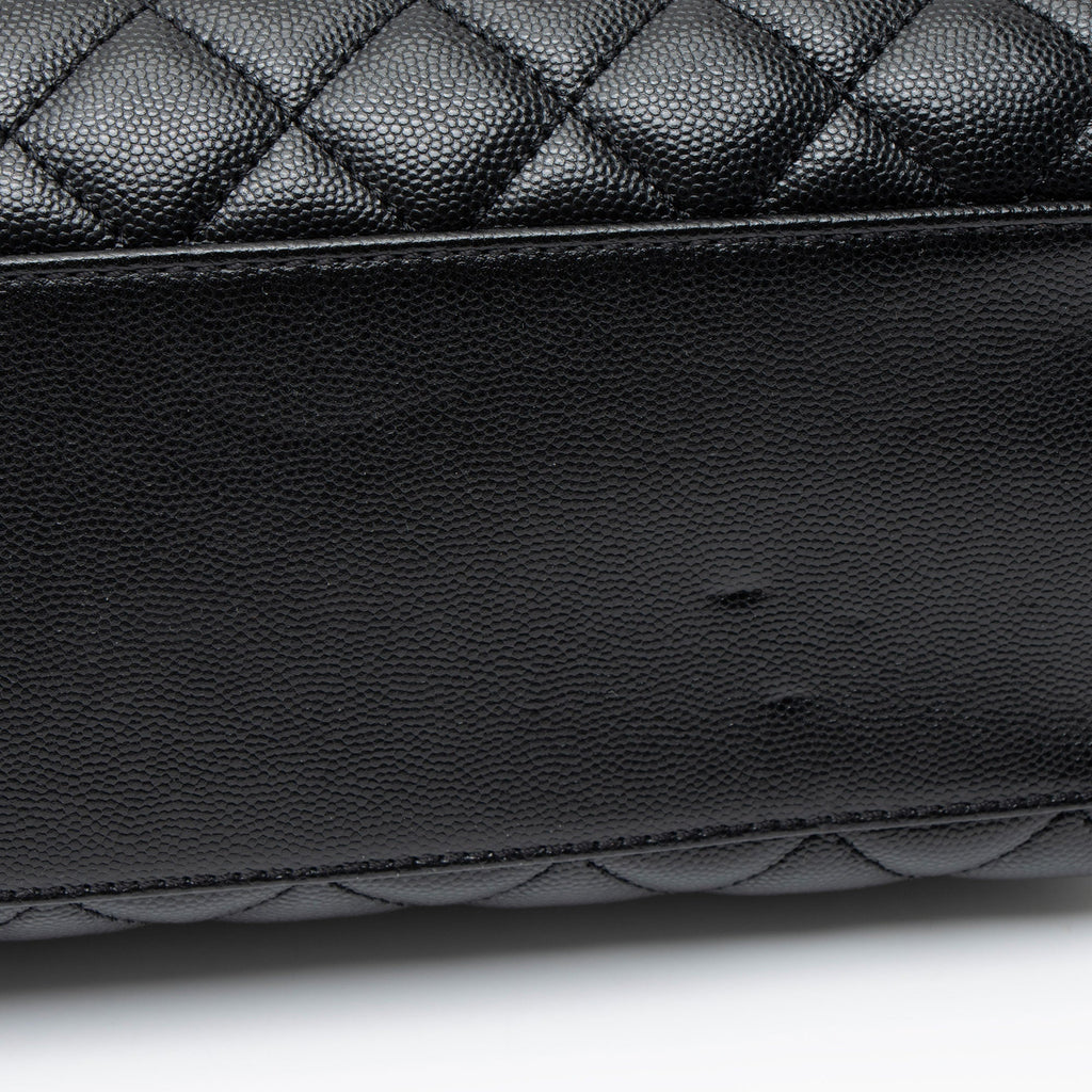 Chanel Caviar Leather Coco Top Handle Small Flap Bag