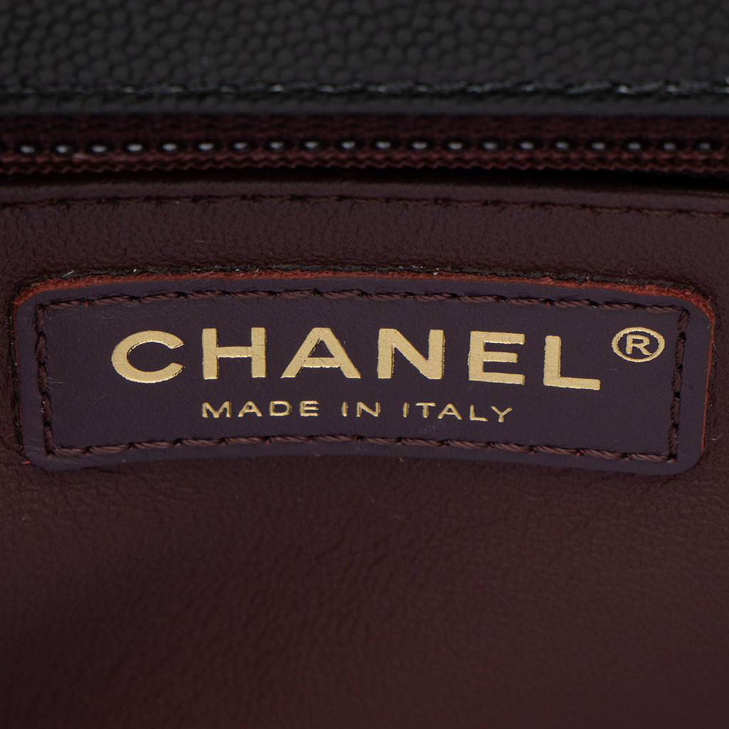 Chanel Caviar Leather Coco Top Handle Small Flap Bag