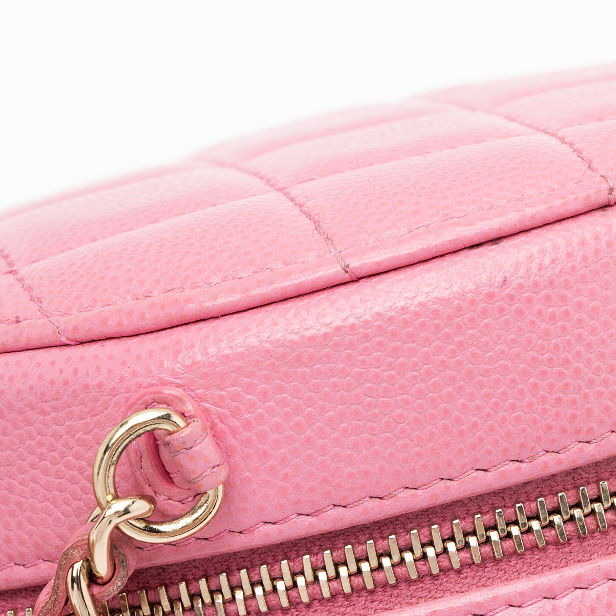 Chanel Caviar Leather Crystal CC Round Clutch with Chain (SHF-FU2AgY)