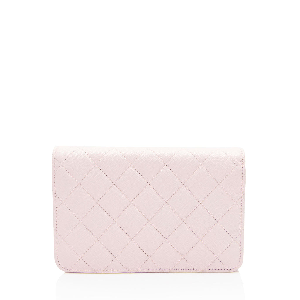Chanel Caviar Leather Crystal CC Wallet on Chain