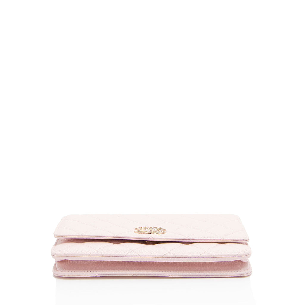 Chanel Caviar Leather Crystal CC Wallet on Chain