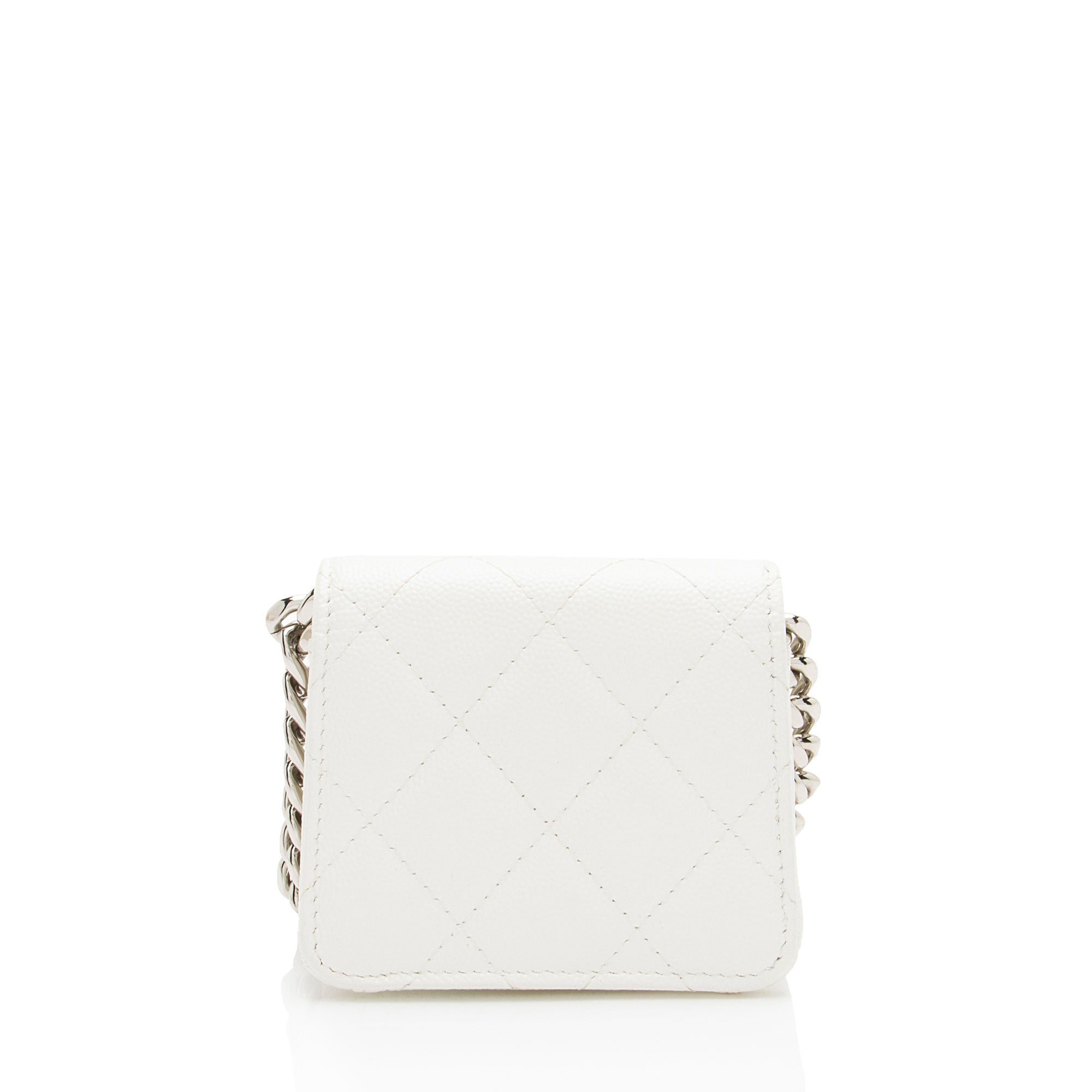 Chanel Caviar Leather Enamel Coco Clutch on Chain