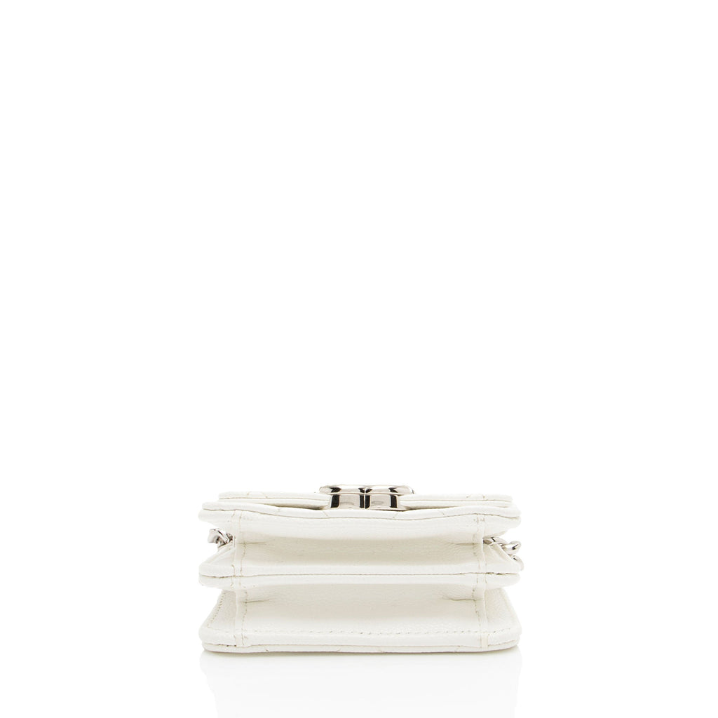 Chanel Caviar Leather Enamel Coco Clutch on Chain