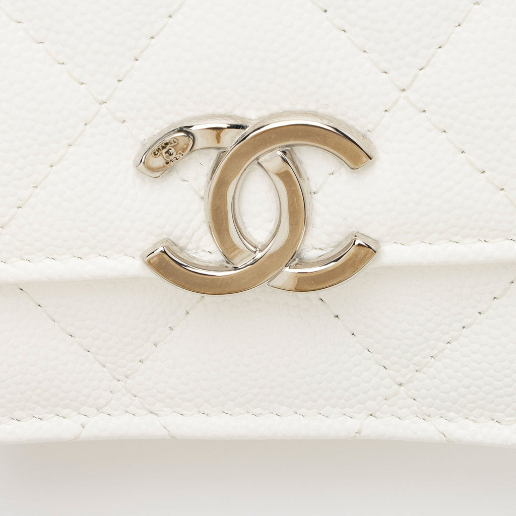 Chanel Caviar Leather Enamel Coco Clutch on Chain