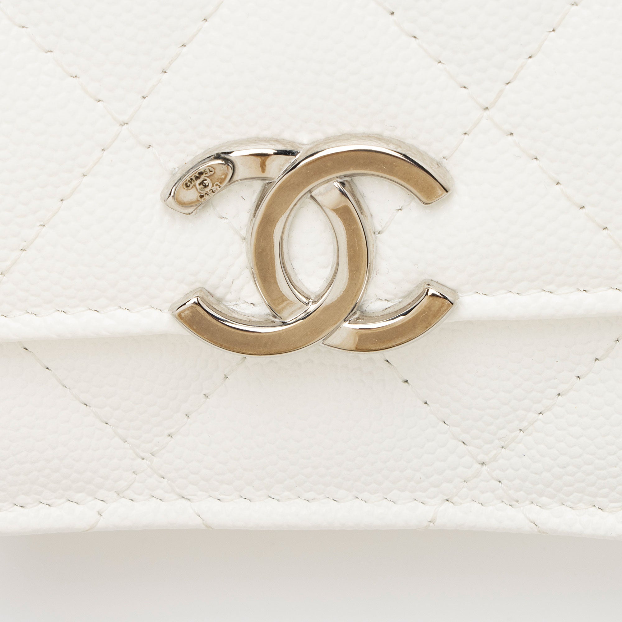 Chanel Caviar Leather Enamel Coco Clutch on Chain
