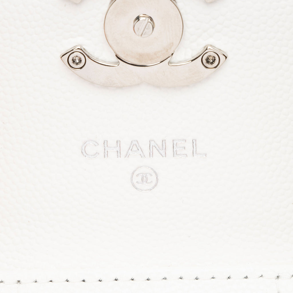 Chanel Caviar Leather Enamel Coco Clutch on Chain
