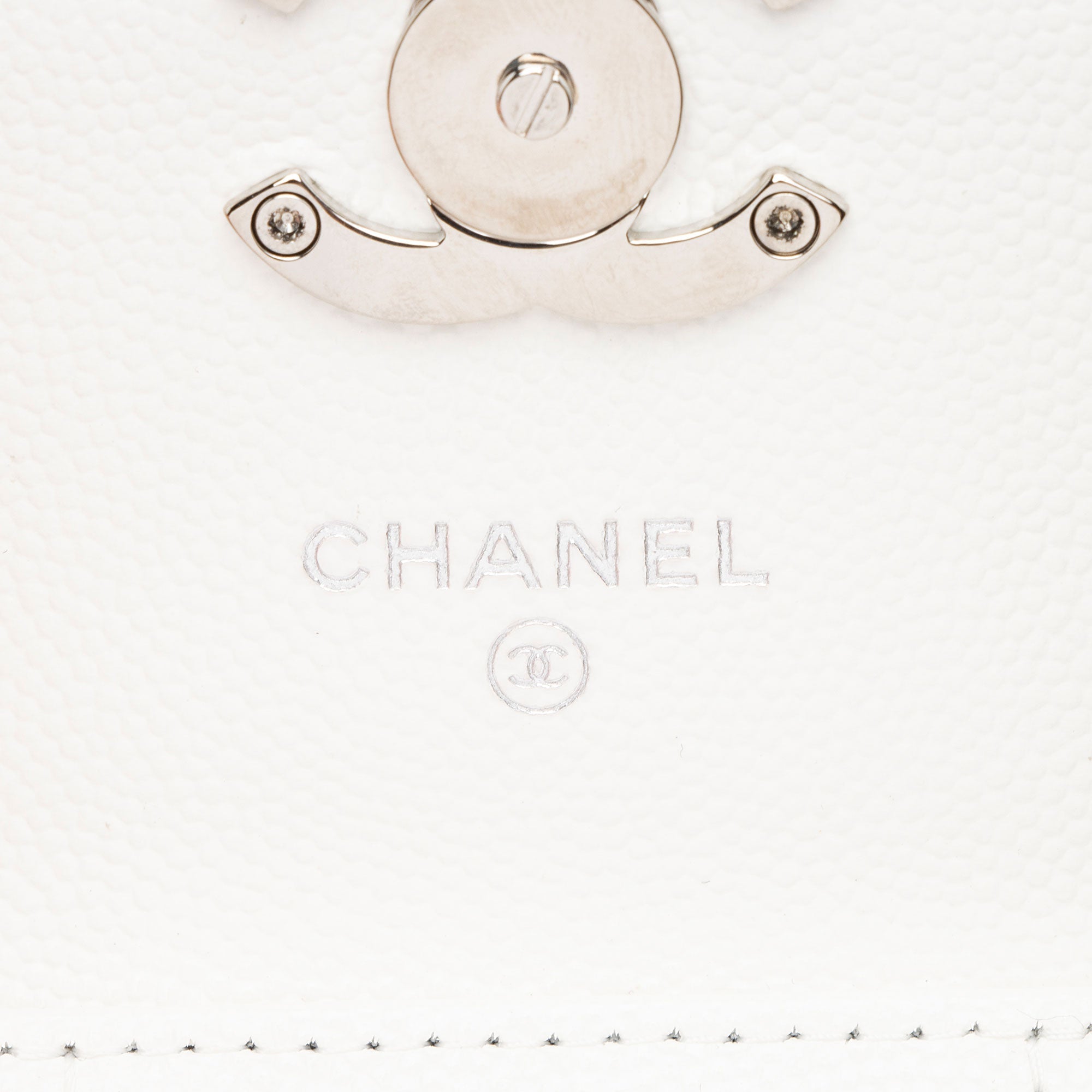 Chanel Caviar Leather Enamel Coco Clutch on Chain