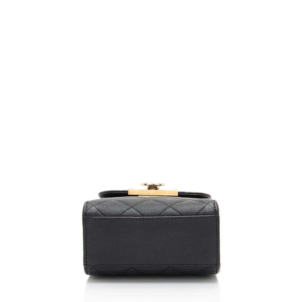 Chanel Caviar Leather Golden Class Phone Holder Crossbody (SHF-d2hiJL)