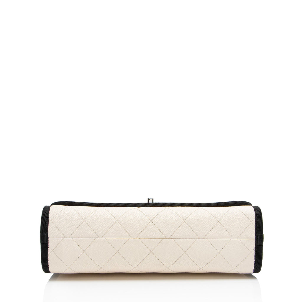 Chanel Caviar Leather Grosgrain CC Top Handle
