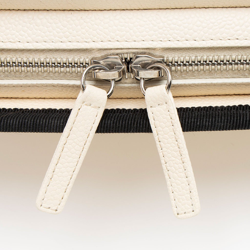 Chanel Caviar Leather Grosgrain CC Top Handle