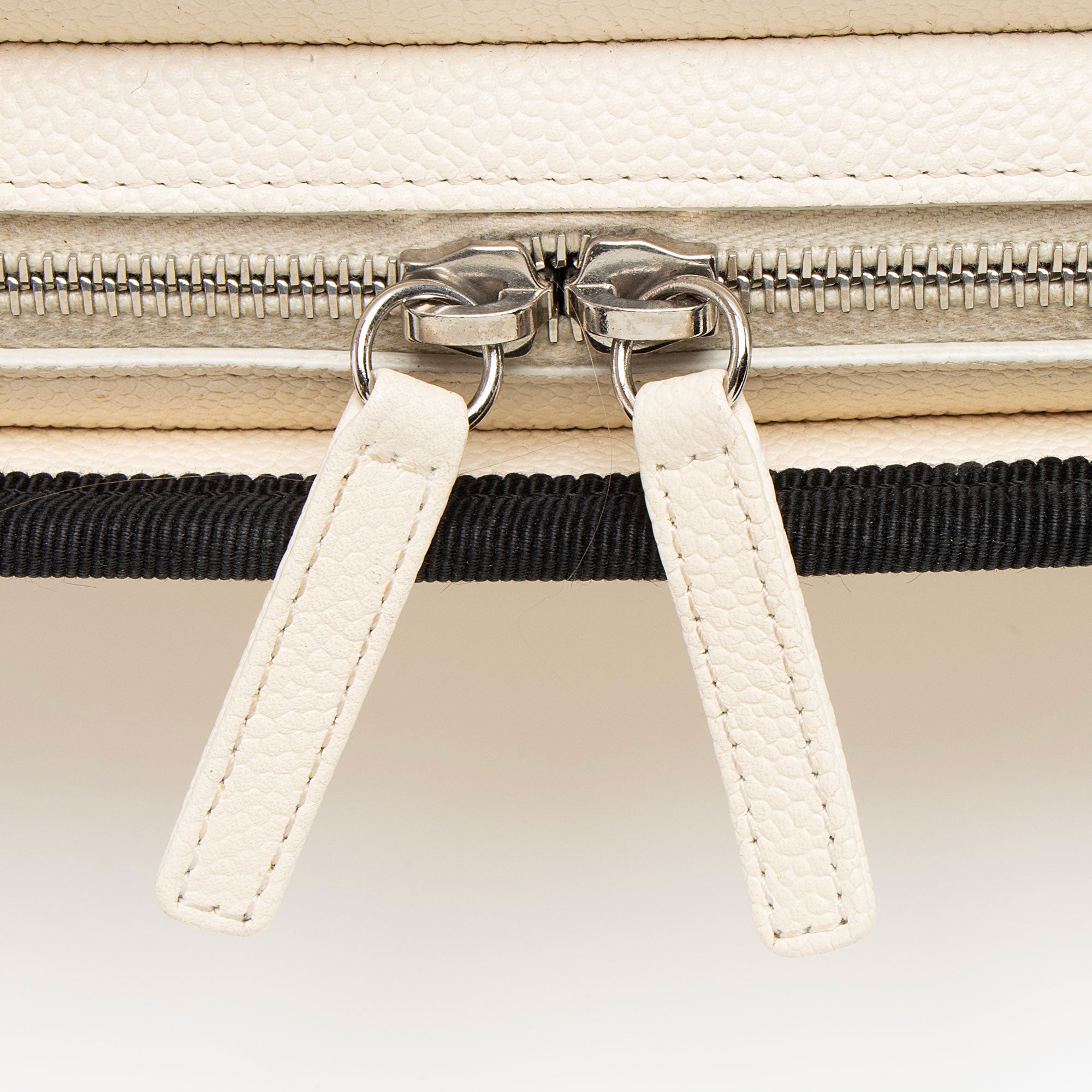 Chanel Caviar Leather Grosgrain CC Top Handle