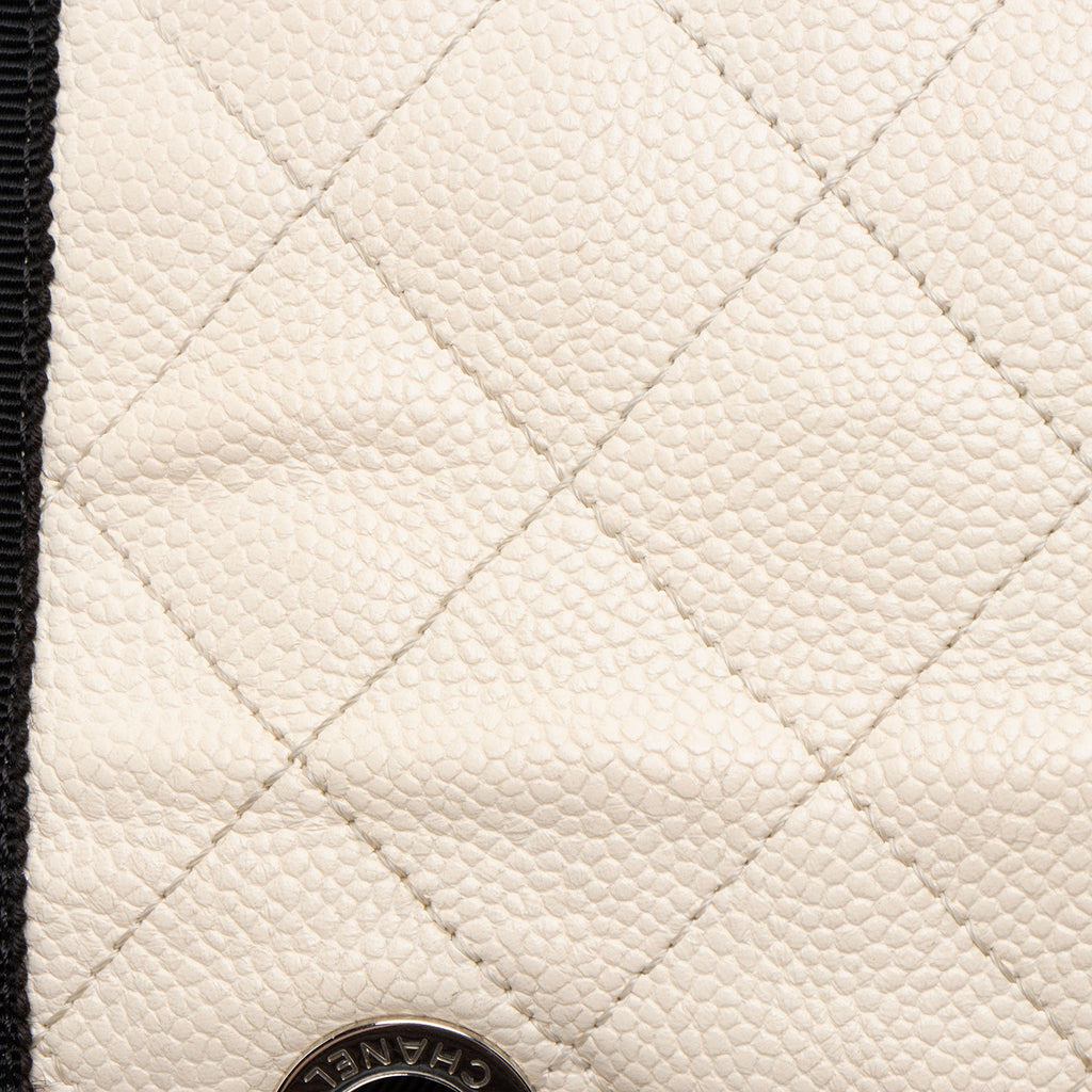 Chanel Caviar Leather Grosgrain CC Top Handle