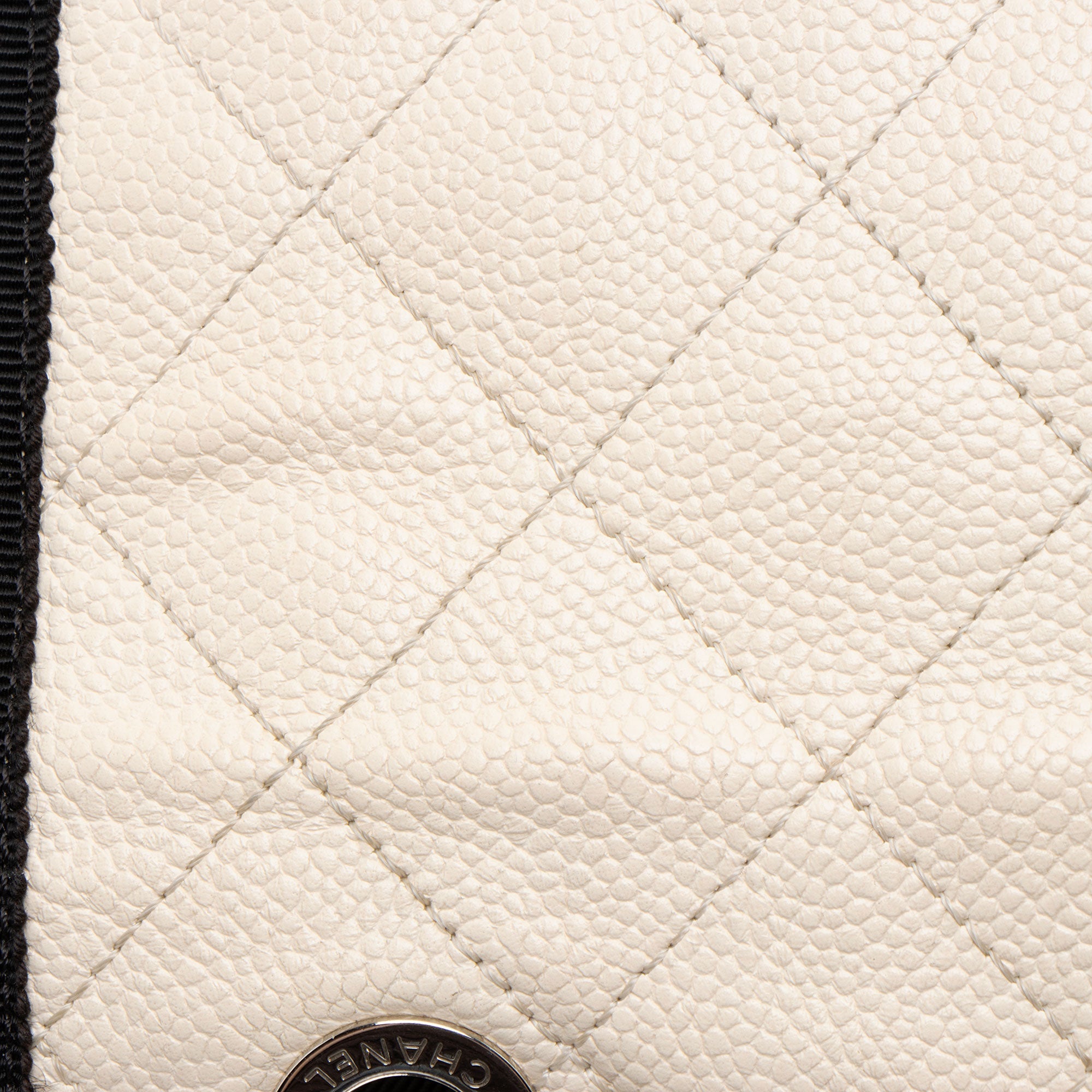 Chanel Caviar Leather Grosgrain CC Top Handle