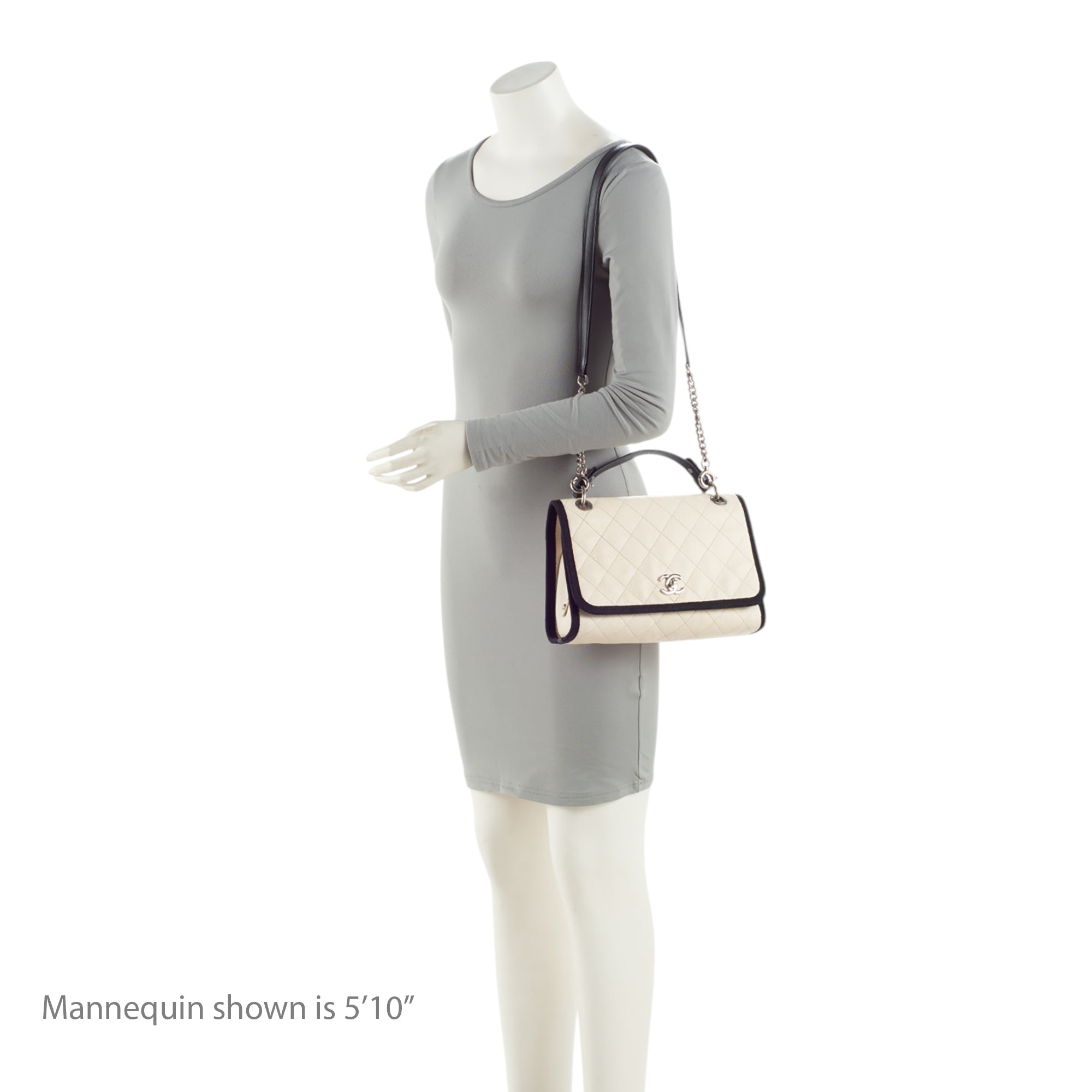 Chanel Caviar Leather Grosgrain CC Top Handle