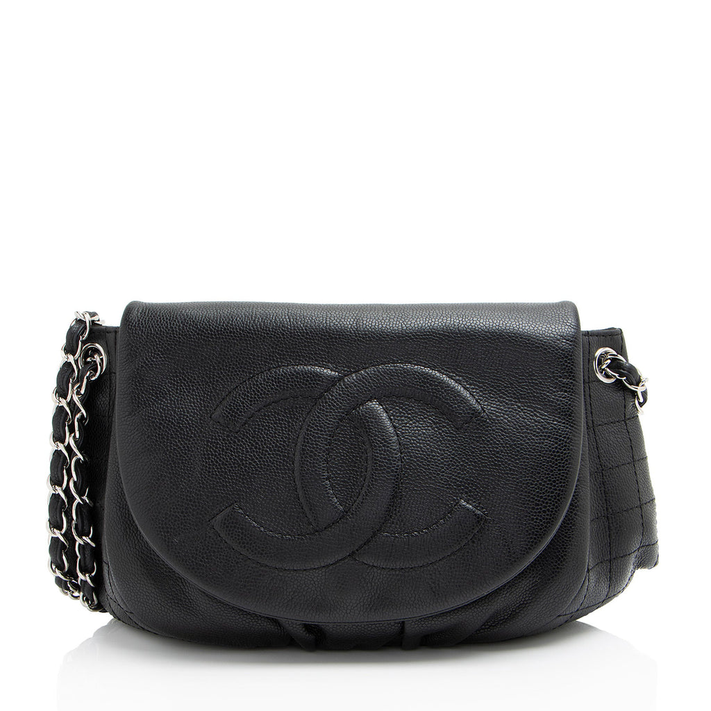 Chanel Caviar Leather Half Moon Shoulder Bag