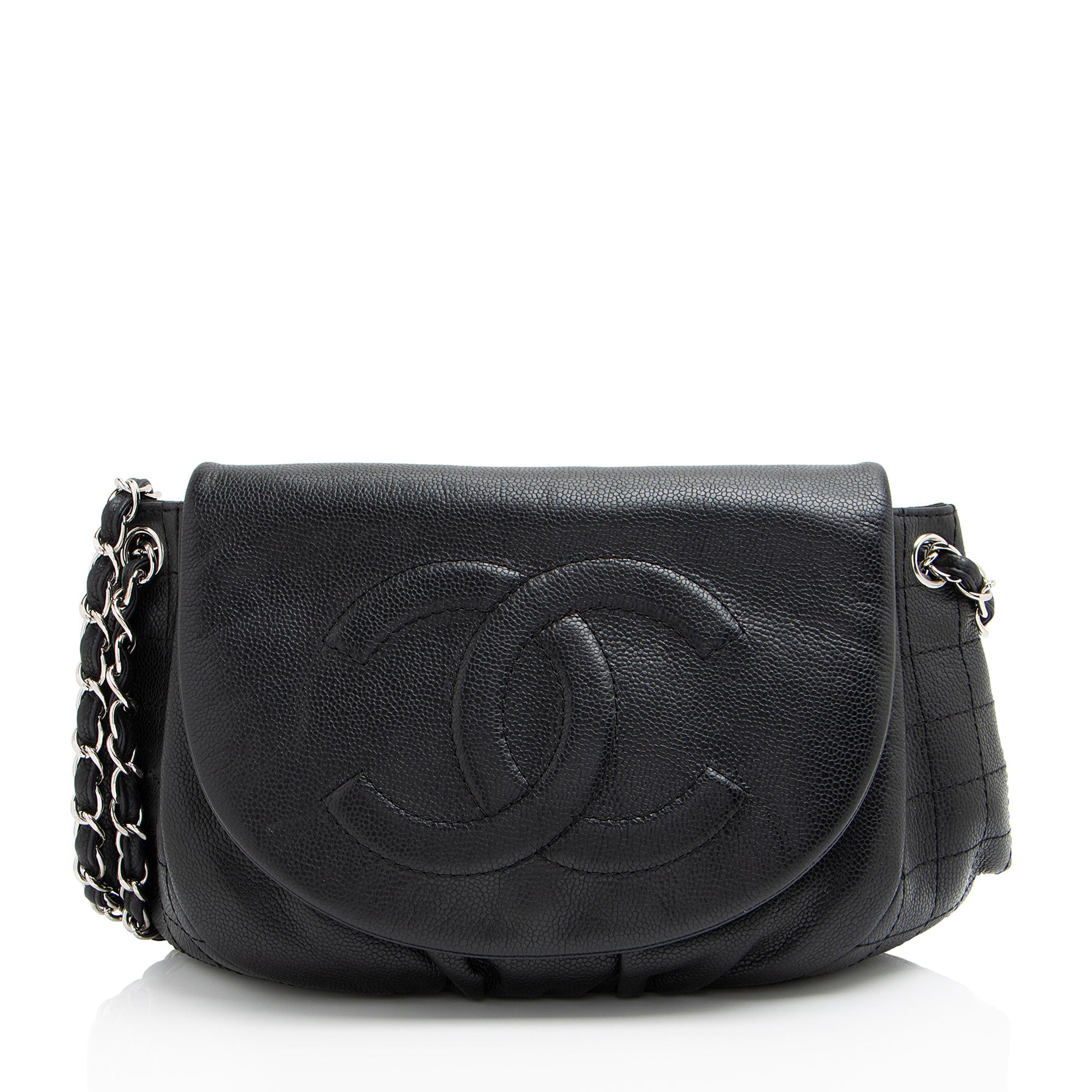 Chanel Caviar Leather Half Moon Shoulder Bag