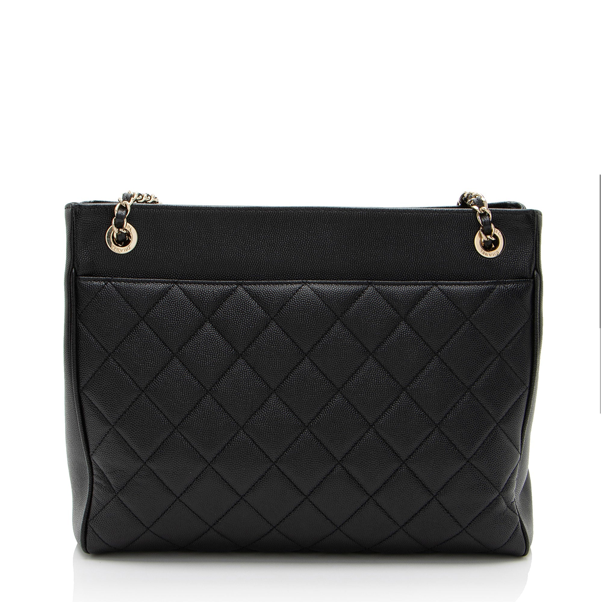 Chanel Caviar Leather In Out Flap Shopping Tote
