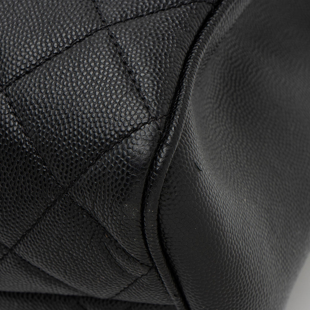 Chanel Caviar Leather In Out Flap Shopping Tote