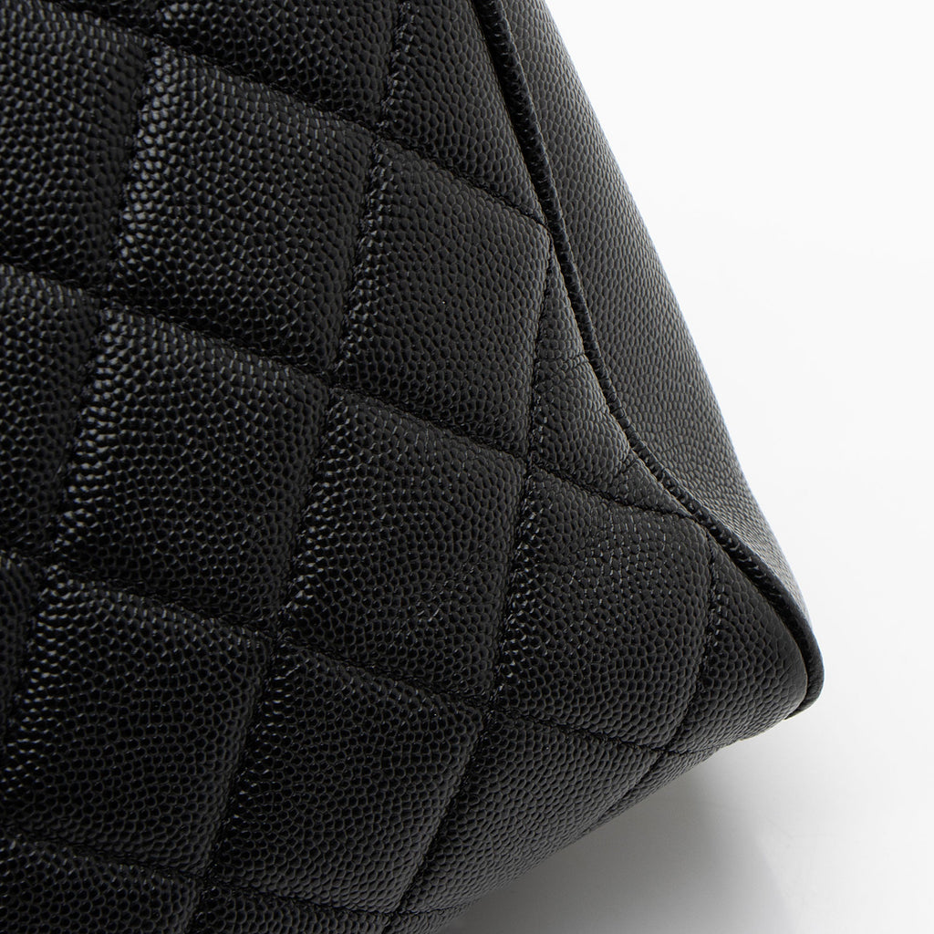 Chanel Caviar Leather In Out Flap Shopping Tote