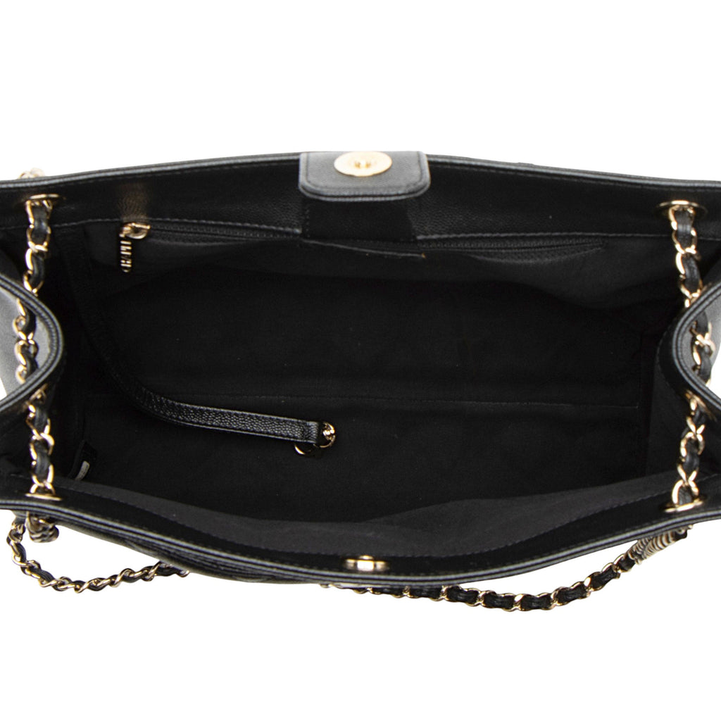 Chanel Caviar Leather In Out Flap Shopping Tote