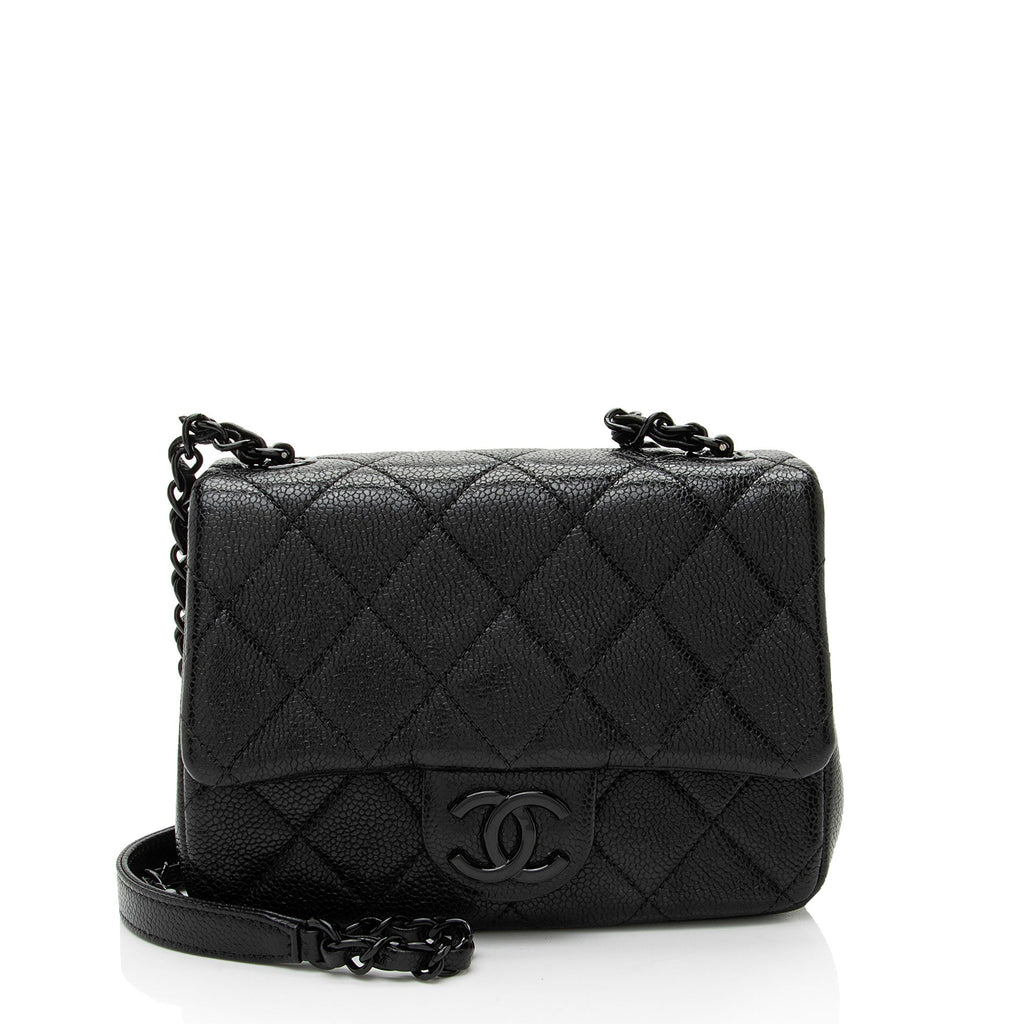 Chanel Caviar Leather Incognito Square Mini Flap Bag