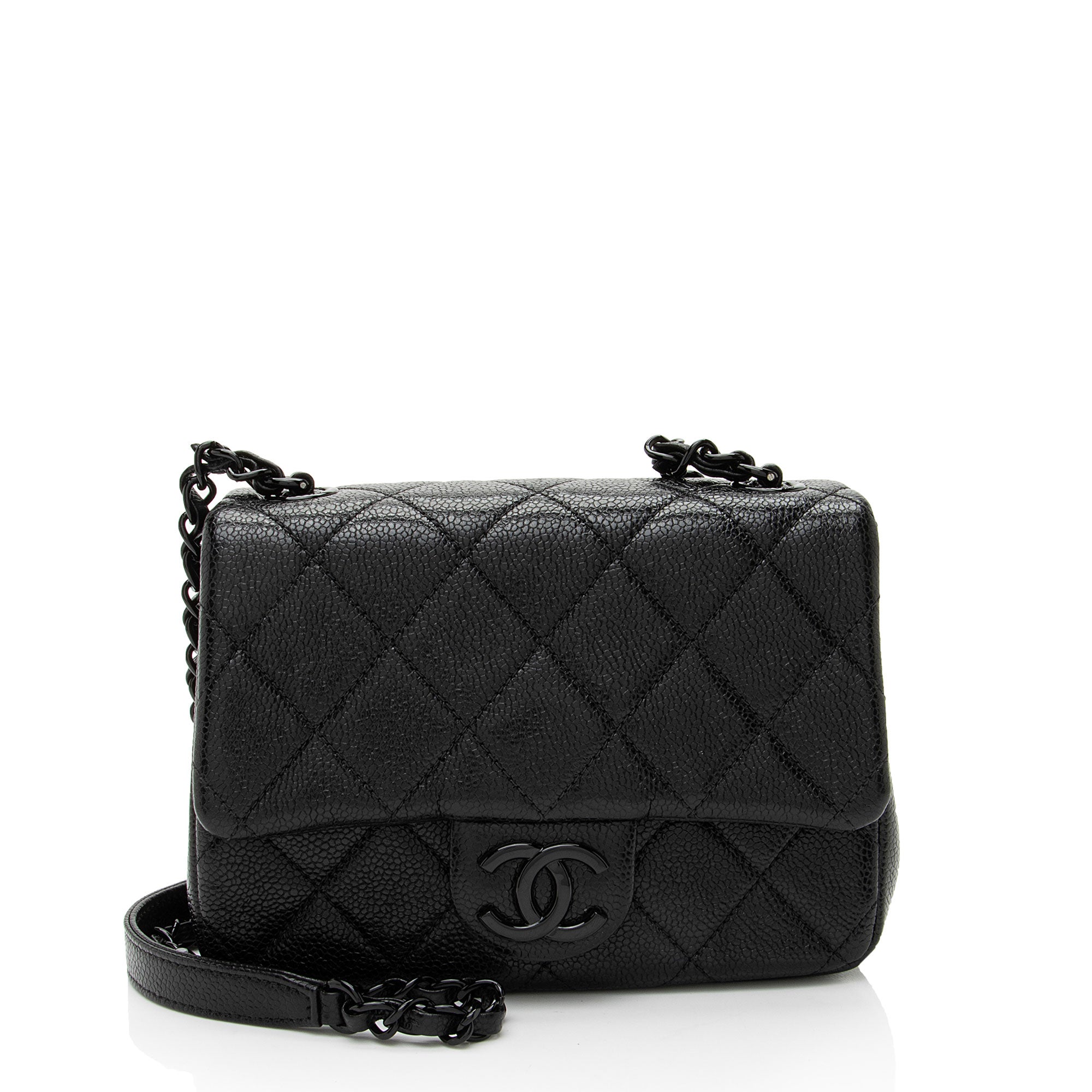 Chanel Caviar Leather Incognito Square Mini Flap Bag