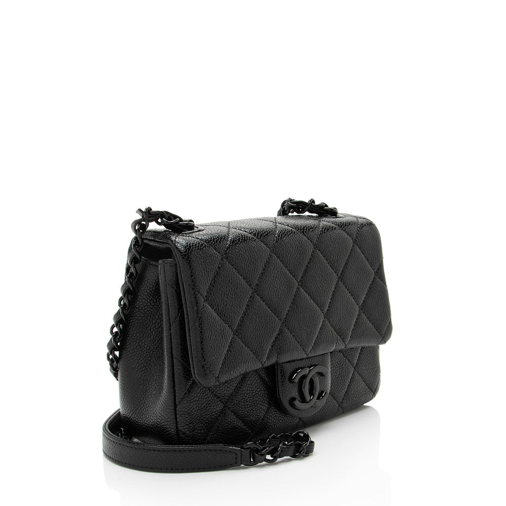 Chanel Caviar Leather Incognito Square Mini Flap Bag