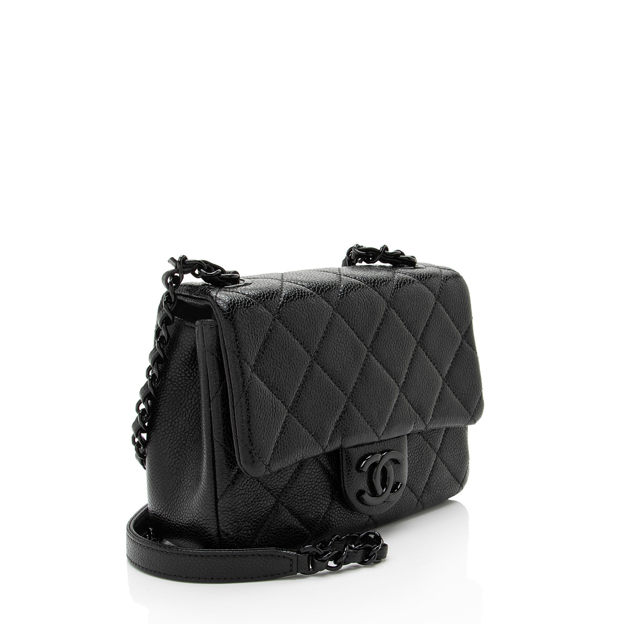 Chanel Caviar Leather Incognito Square Mini Flap Bag