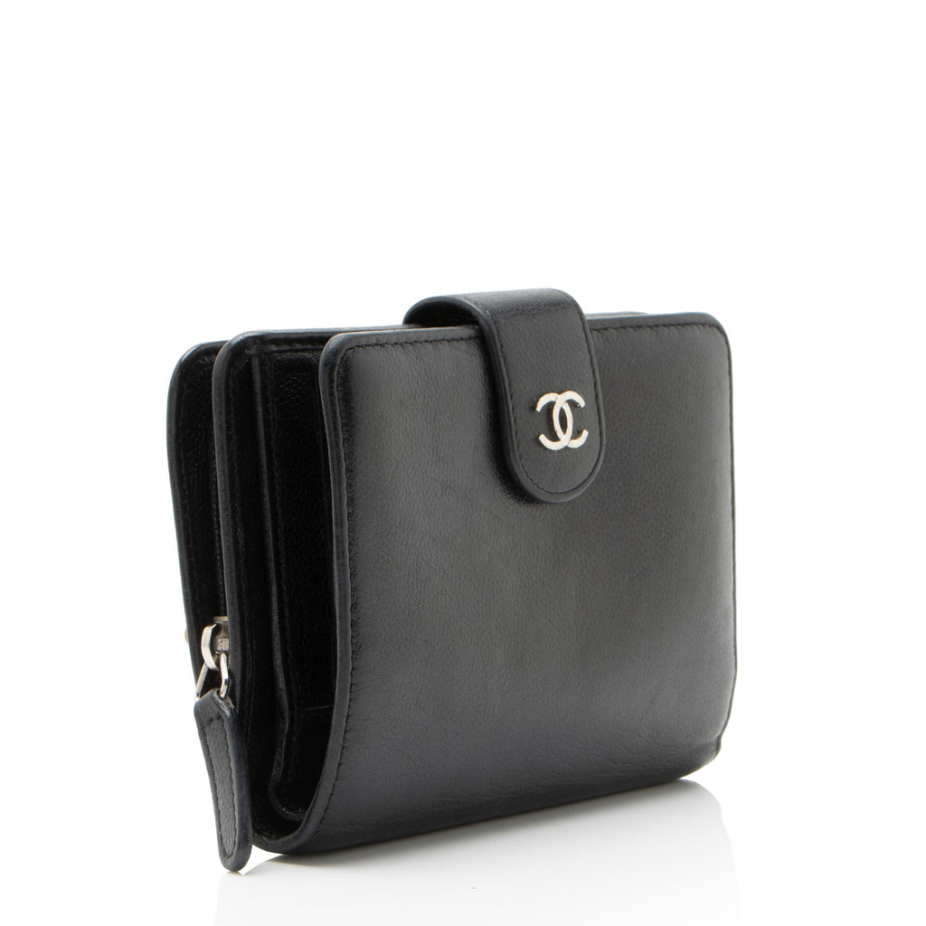 Chanel Caviar Leather L-Zip French Purse Wallet