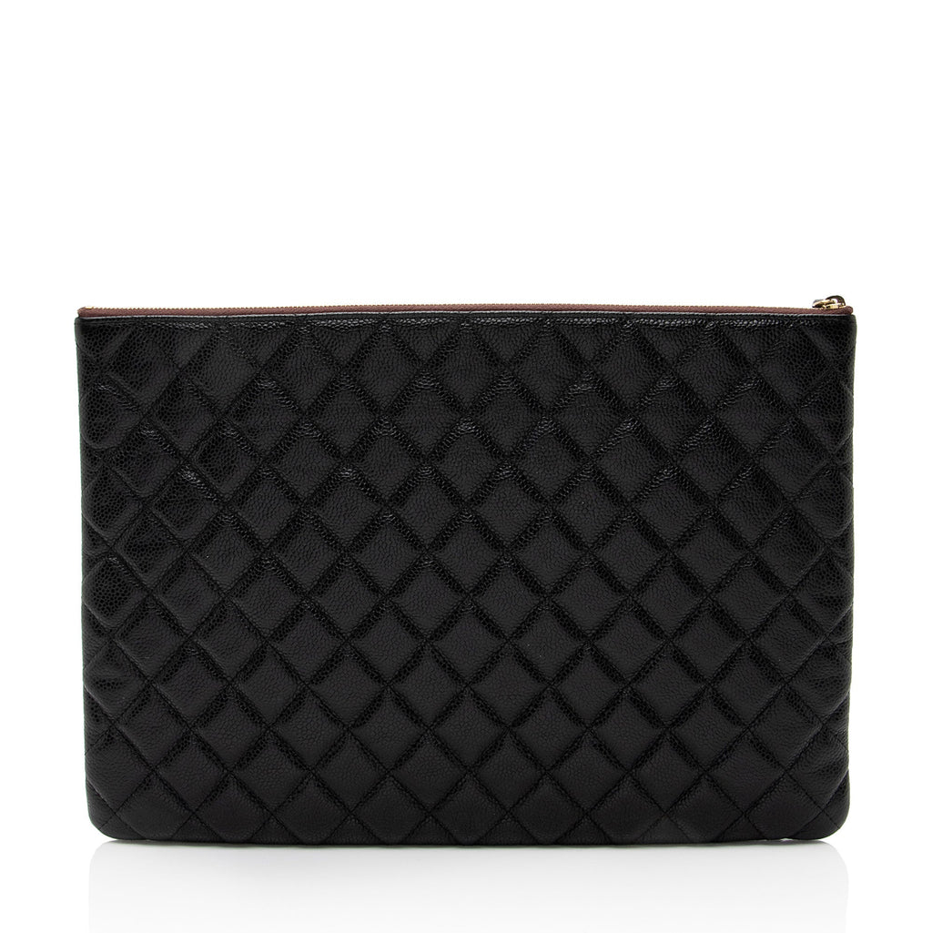 Chanel Caviar Leather Large O-Case