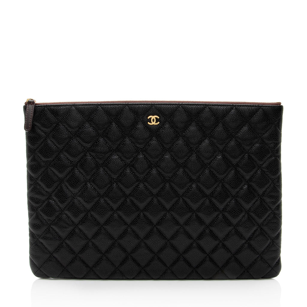 Chanel Caviar Leather Large O-Case