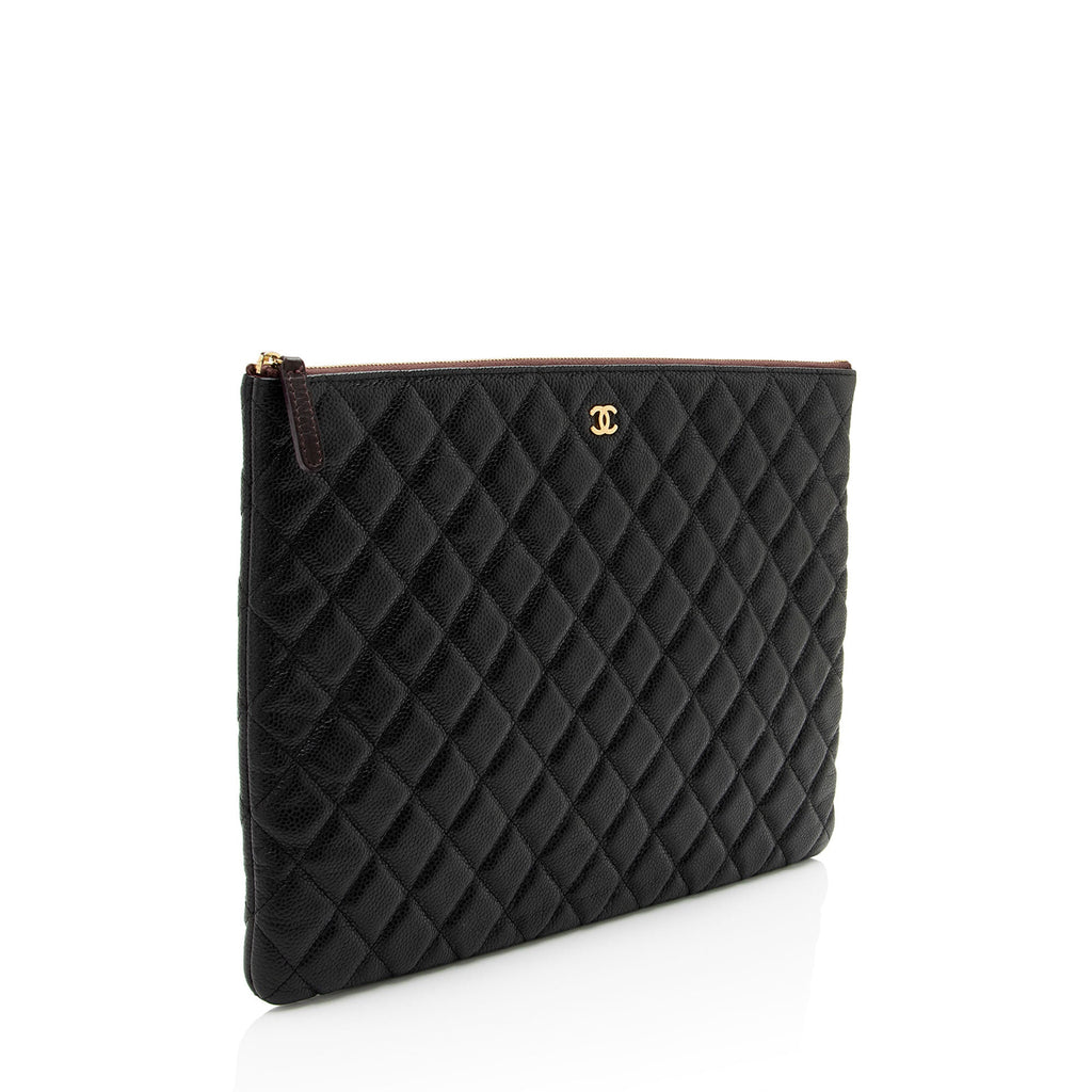 Chanel Caviar Leather Large O-Case