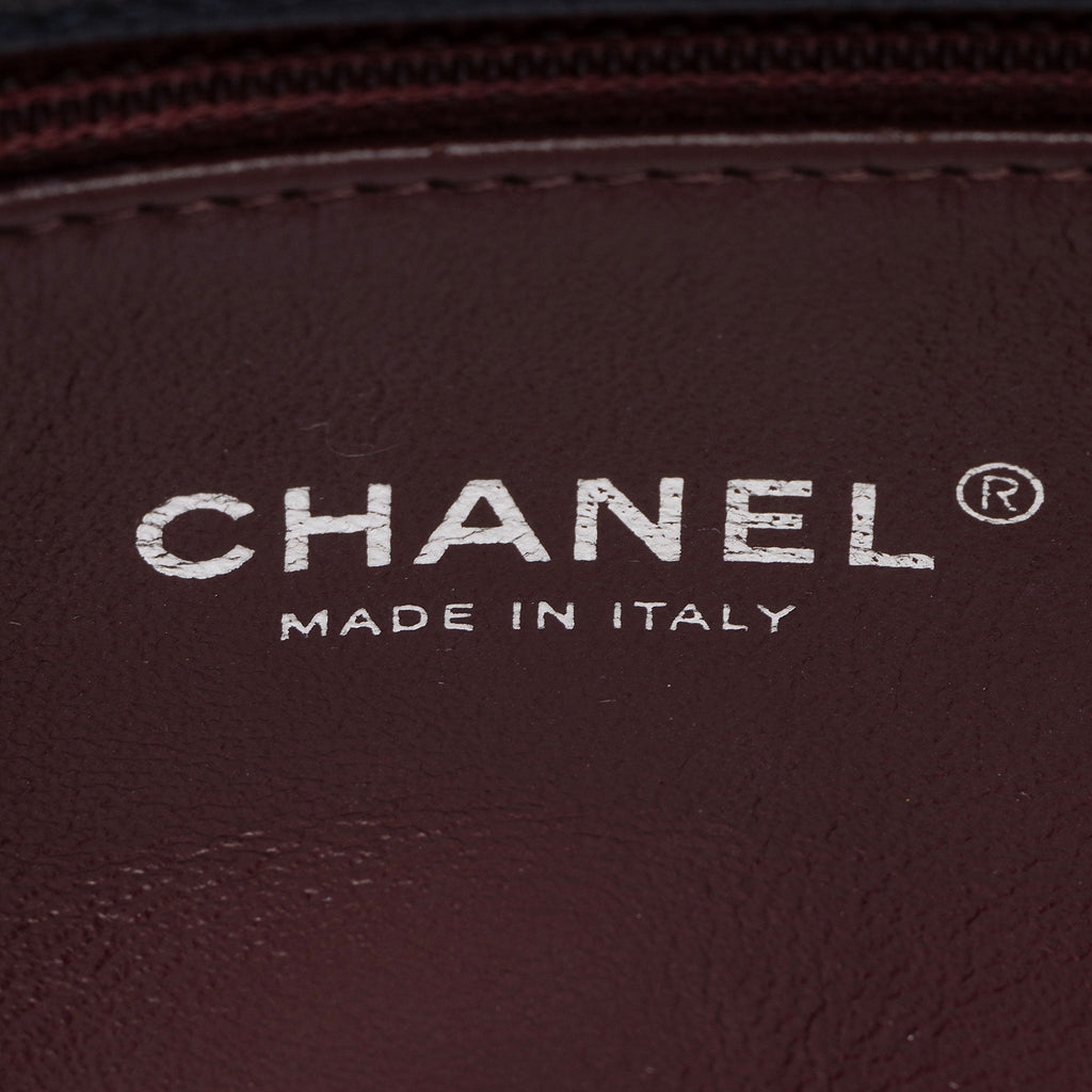 Chanel Caviar Leather Lizard Coco Small Top Handle